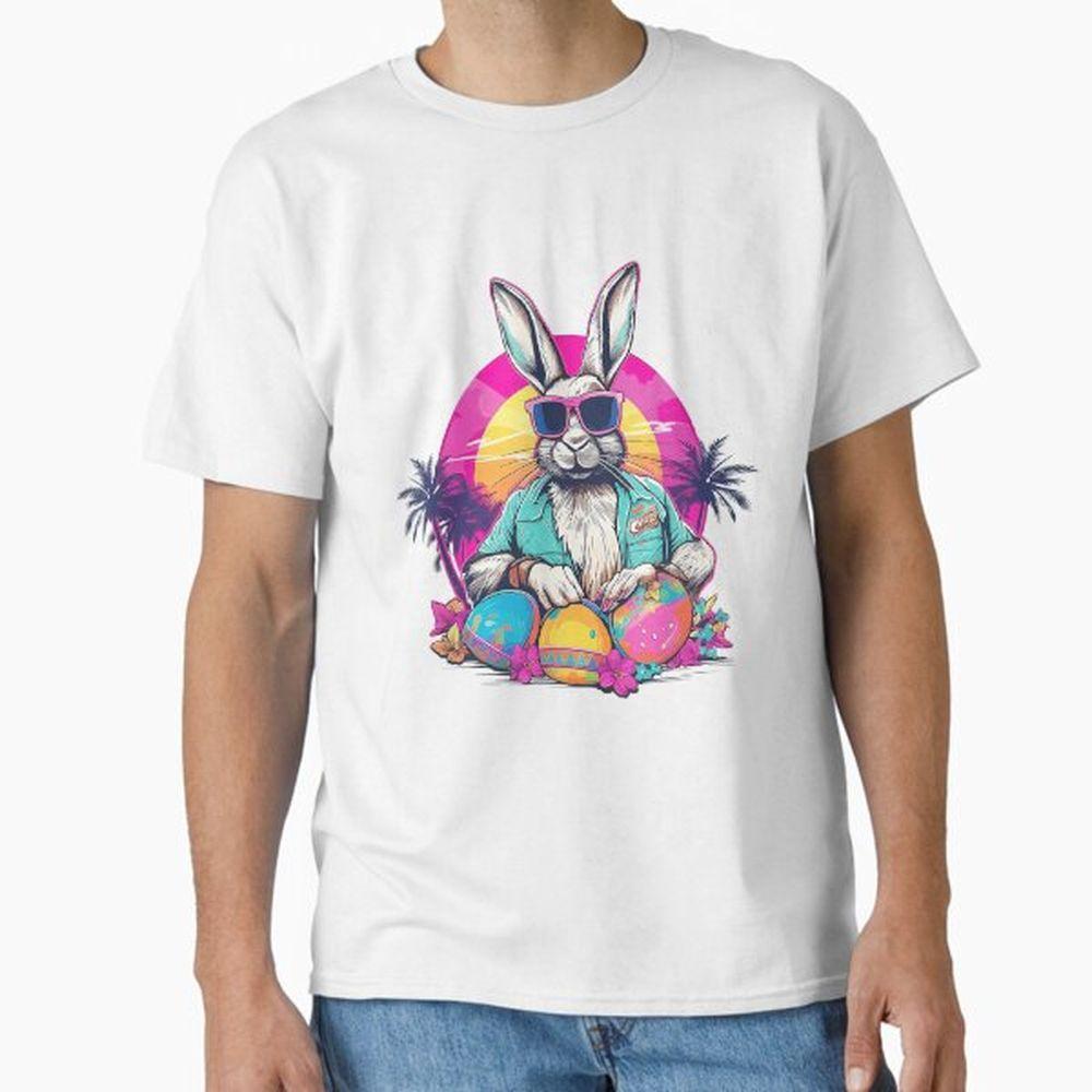 Cute Easter Bunny Retro Miami Look Colourful Eggs Awesome Shirt Cute Easter Bunny Retro Miami Look Colourful Eggs Awesome Shirt