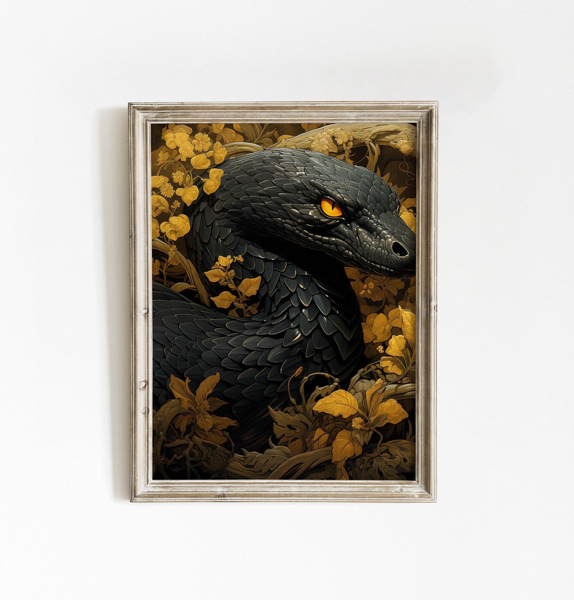 Botanical Black Mamba Cottagecore Awesome Poster (No Frame)
