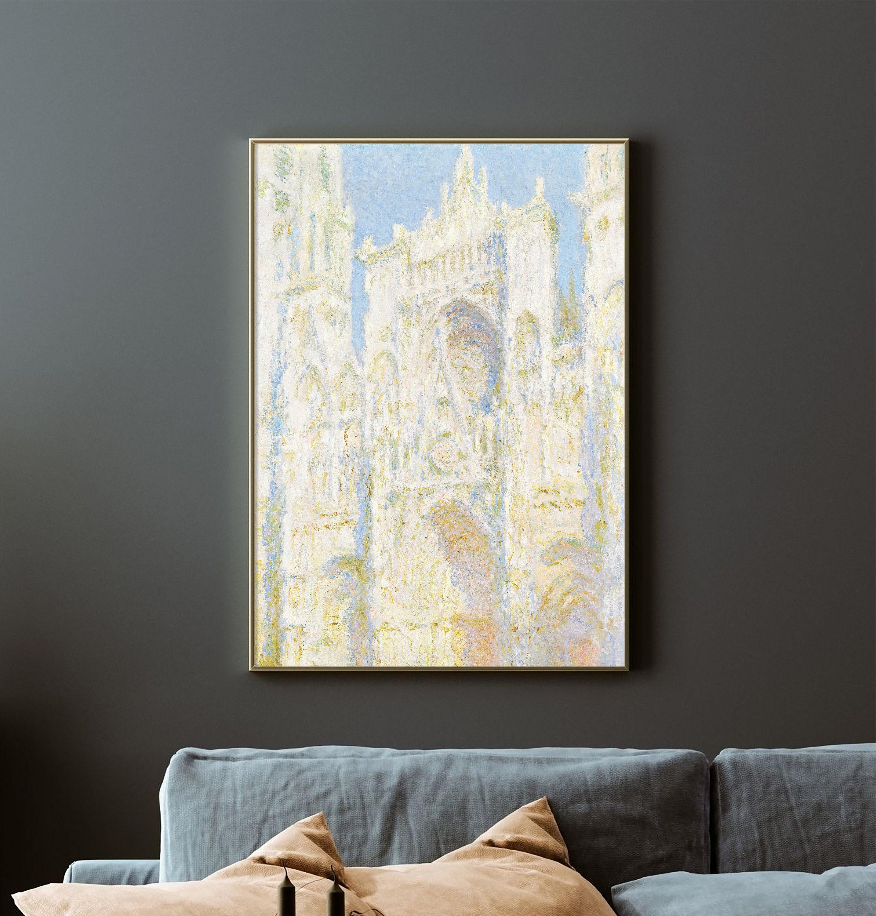 Claude Monet Rouen Cathedral West Faade Sunlight 1894 Light Academia Limited Edition Posters (No Frame)