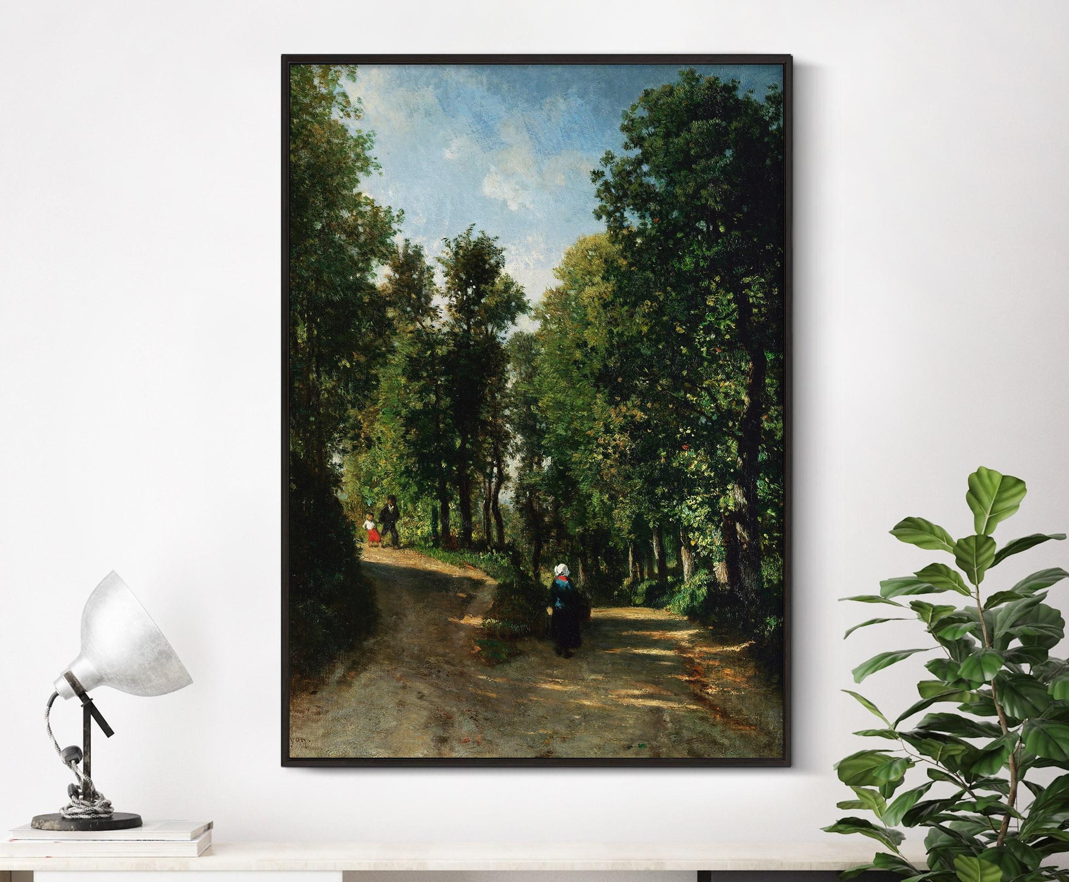 Constant Troyon Road In The Woods 1840 Vintage Landscape Field Antique Awesome Poster (No Frame)