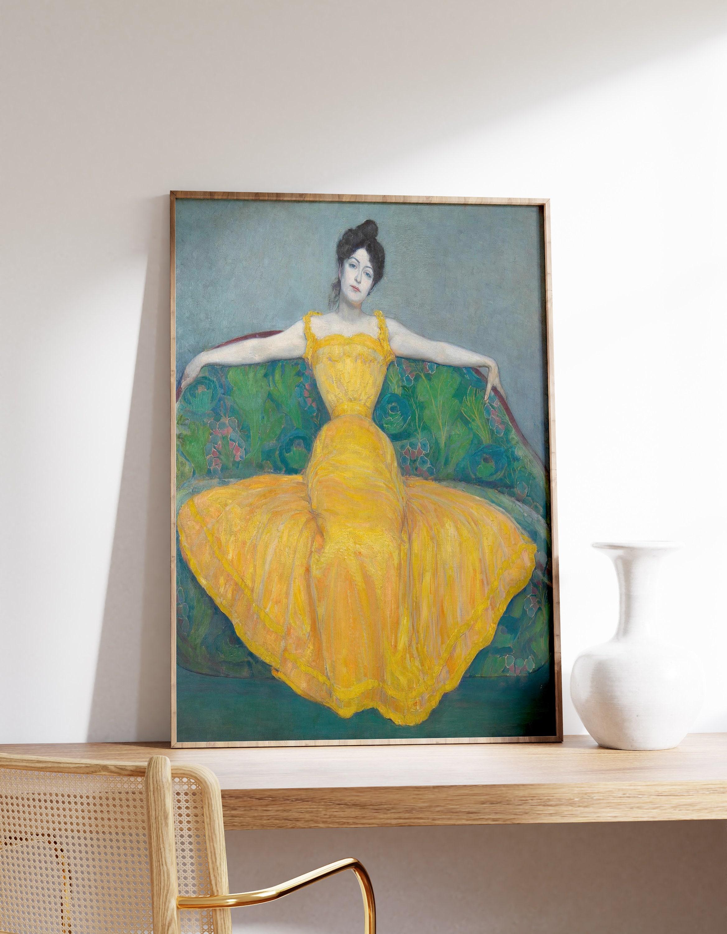 Dame In Gelb 1899 By Max Kurzweil Vintage Awesome Poster (No Frame)