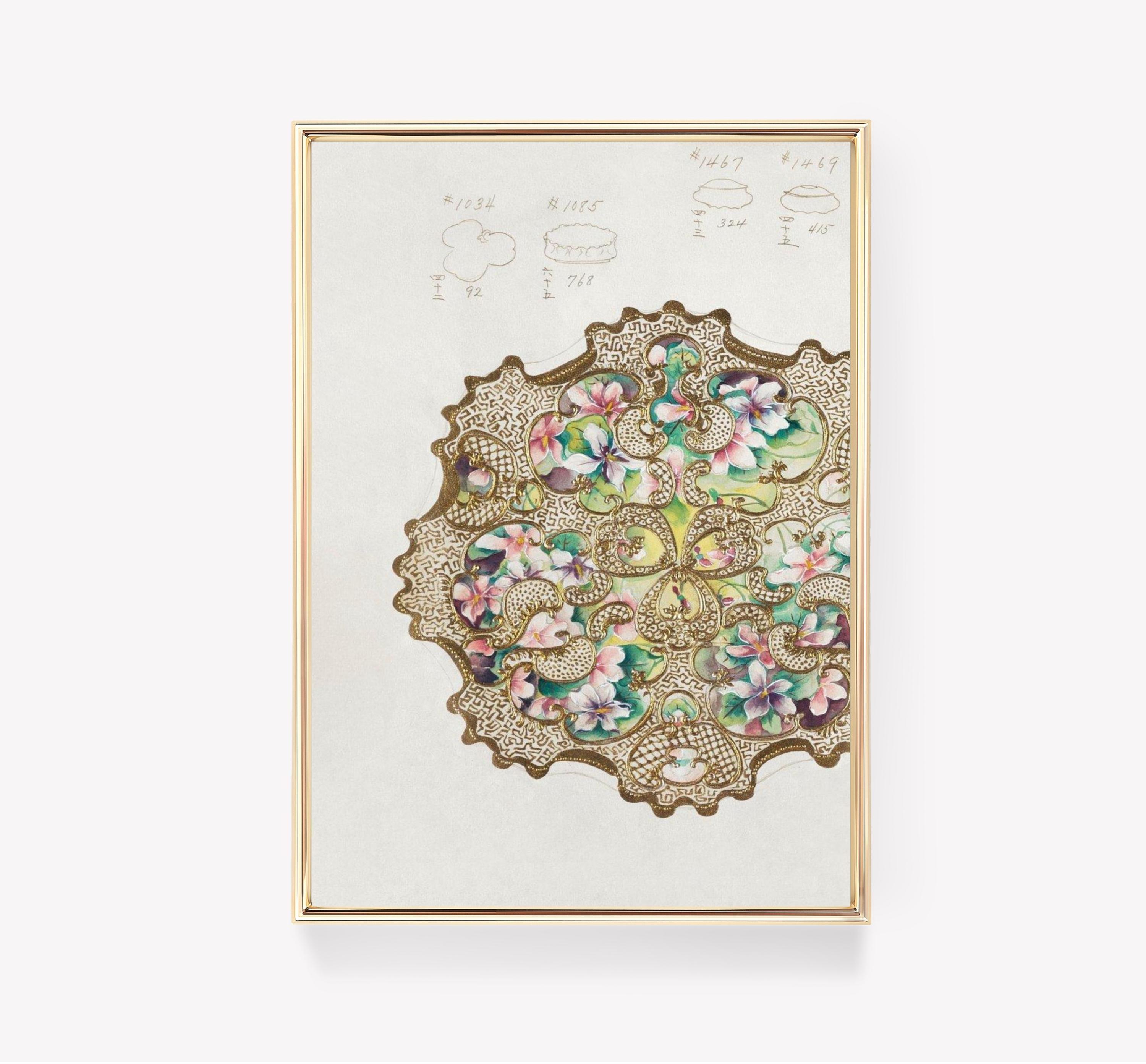 Decorative Floral Art Gold Details Elegant Design Home Decor Trending Style Poster (No Frame)