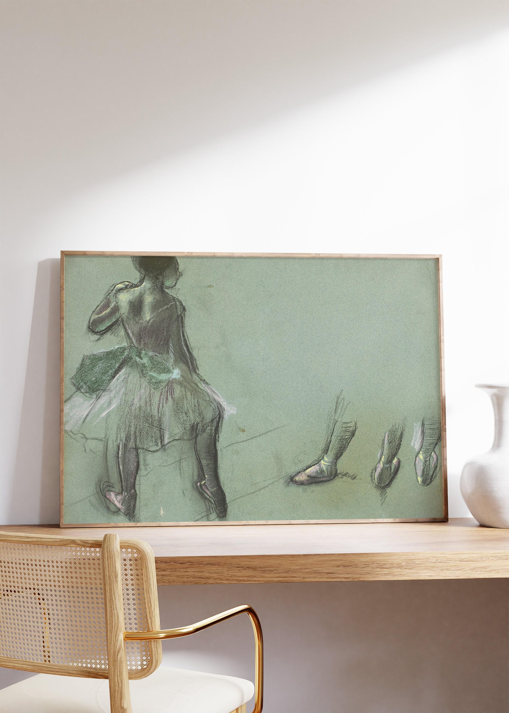 Edgar Degas Dancer Seen From Behind And Three Studies Of Feet 1878 Vintage Awesome Poster (No Frame)