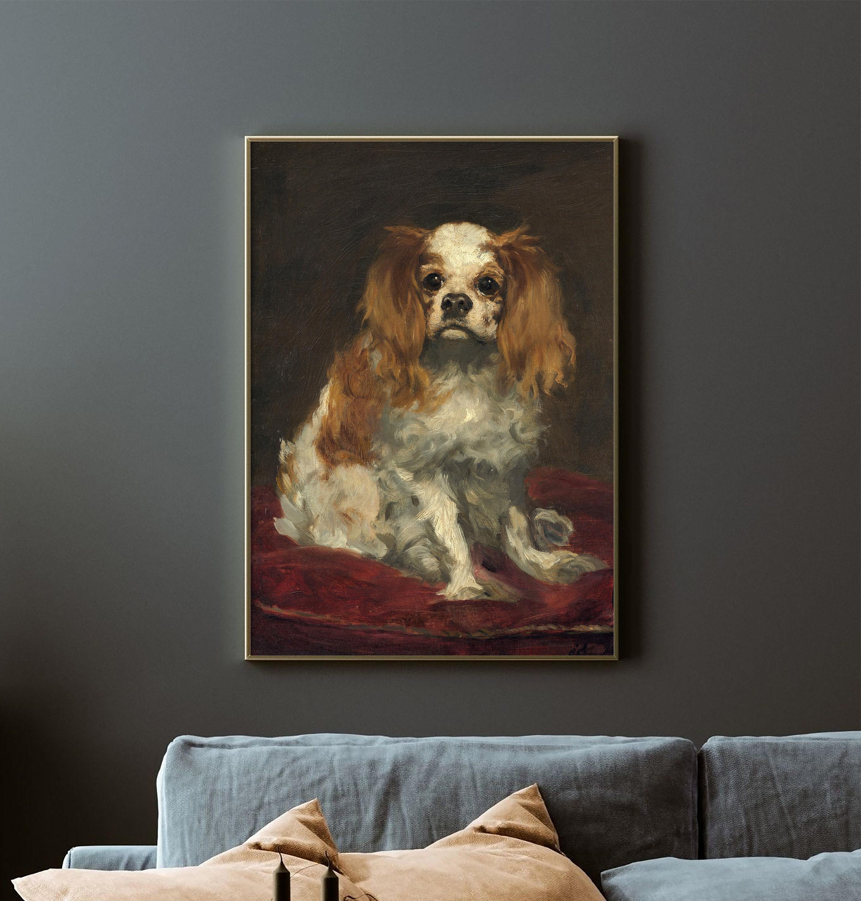 Edouard Manet A King Charles Spaniel 1866 Dog Vintage Portrait Dog Awesome Poster (No Frame)