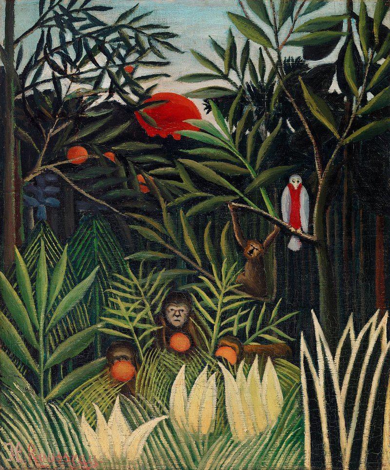 Henri Rousseau Exotic Vintage Landscape Antique Art Jungle Awesome Poster (No Frame)