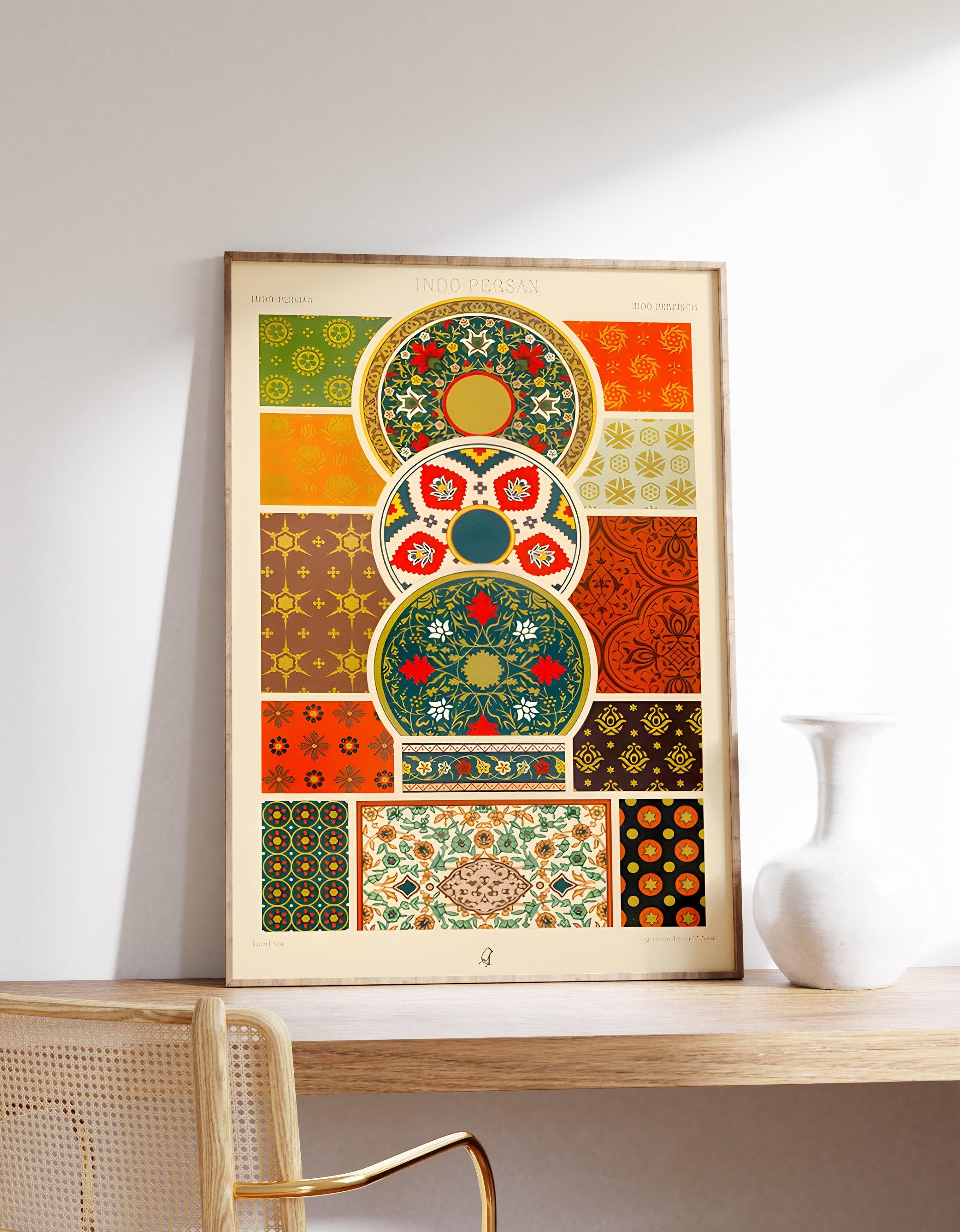 Indo Persian Pattern Vintage Illustration By Albert Racinet Ancient Inspired Patterns Art Limited Edition Posters (No Frame)