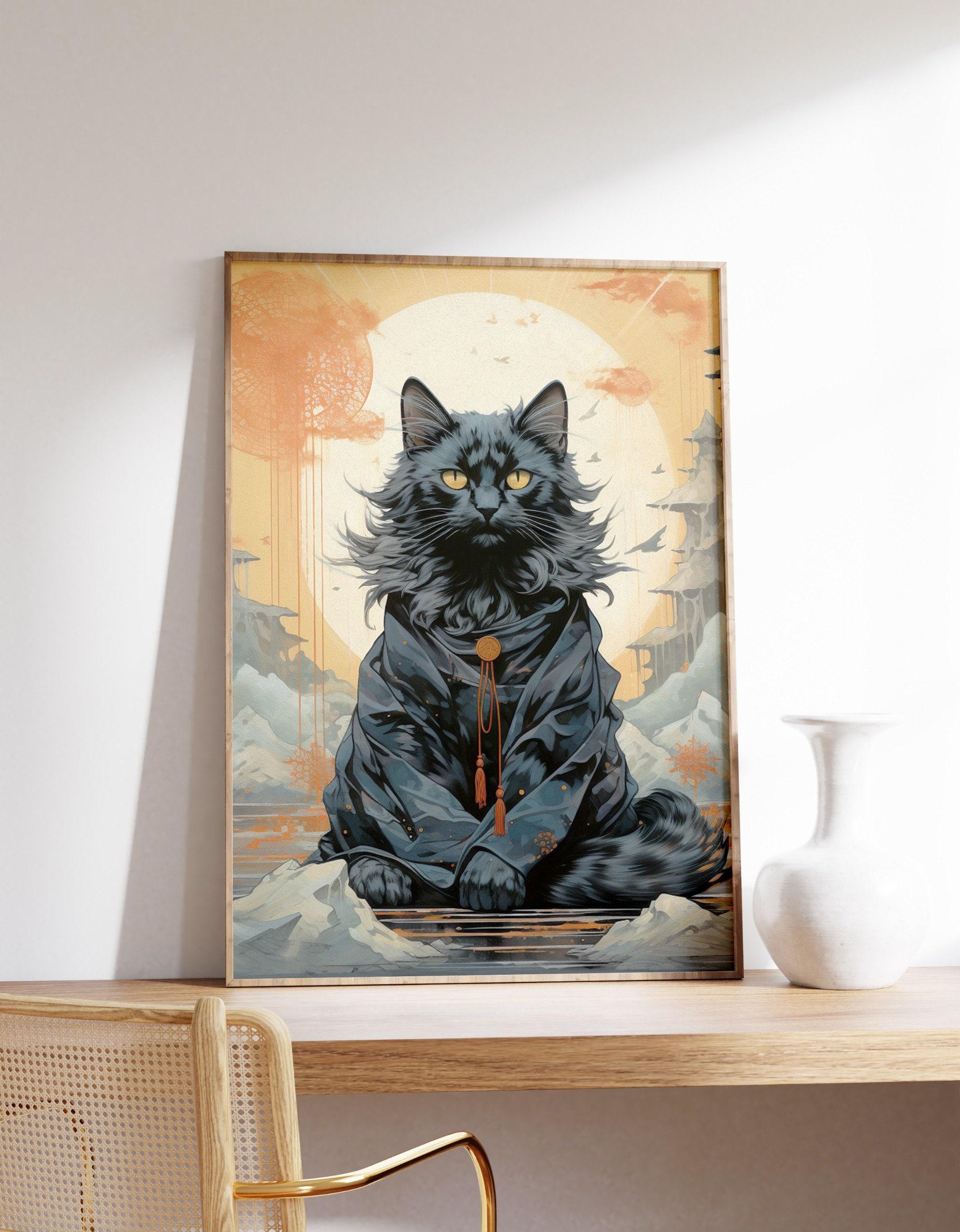 Japanese Calm Cat 4 Trending Style Poster (No Frame)