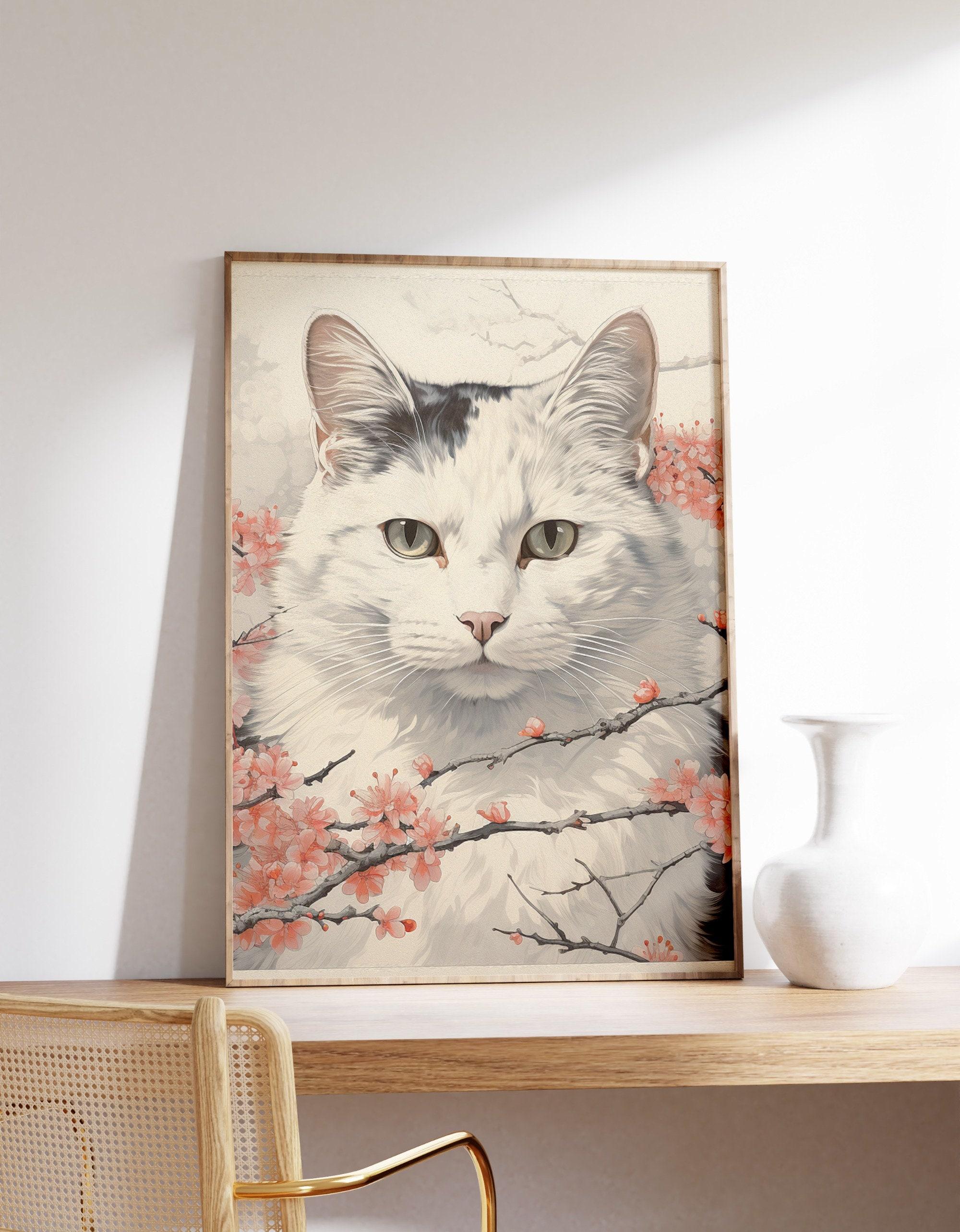 Japanese White Cat 11 Trending Style Poster (No Frame)