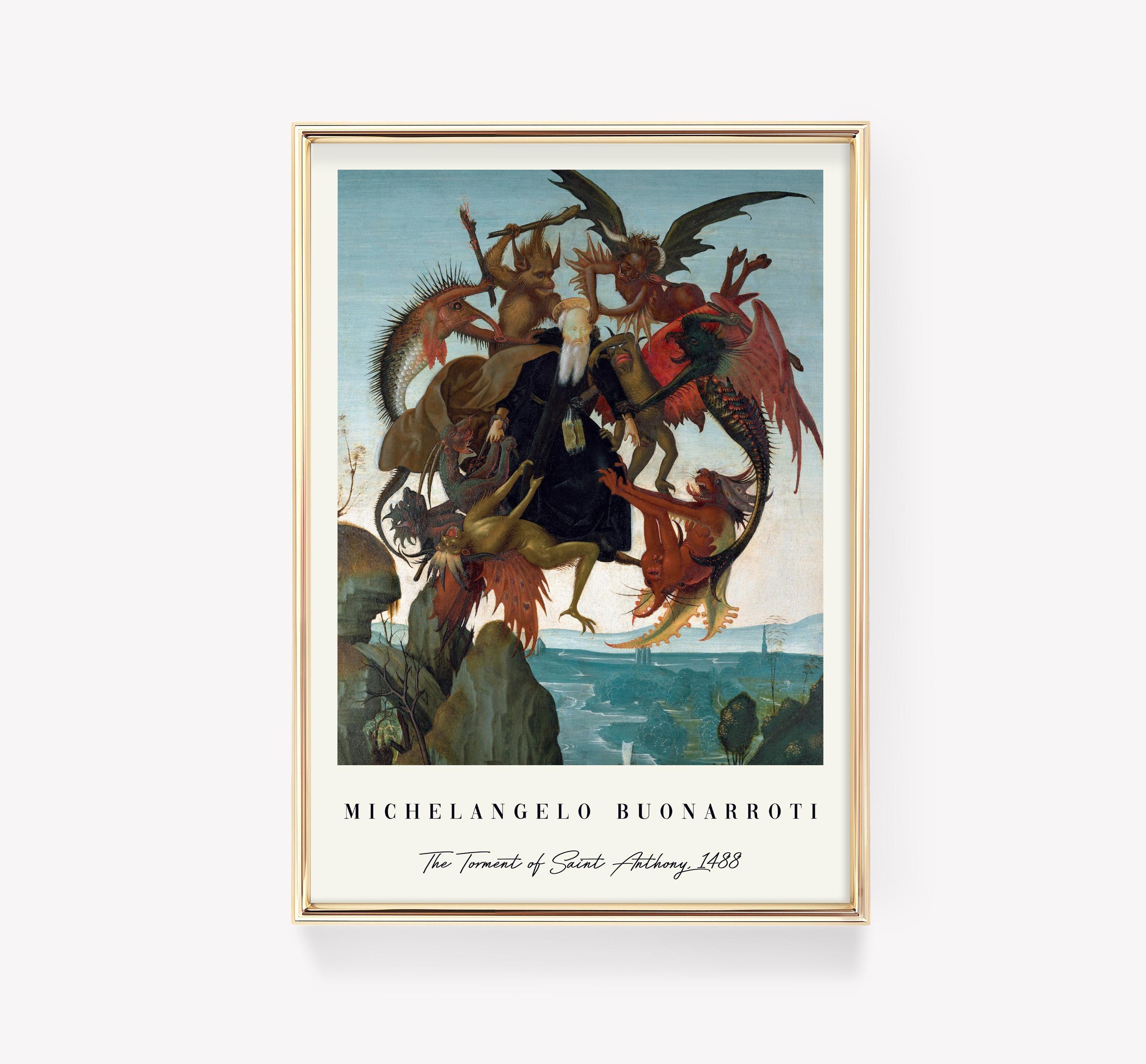 Michelangelo Buonarroti The Torment Of Saint Anthony 1488 Vintage Art Religious Trending Style Poster (No Frame) Michelangelo Buonarroti The Torment Of Saint Anthony 1488 Vintage Art Religious Trending Style Poster (No Frame)