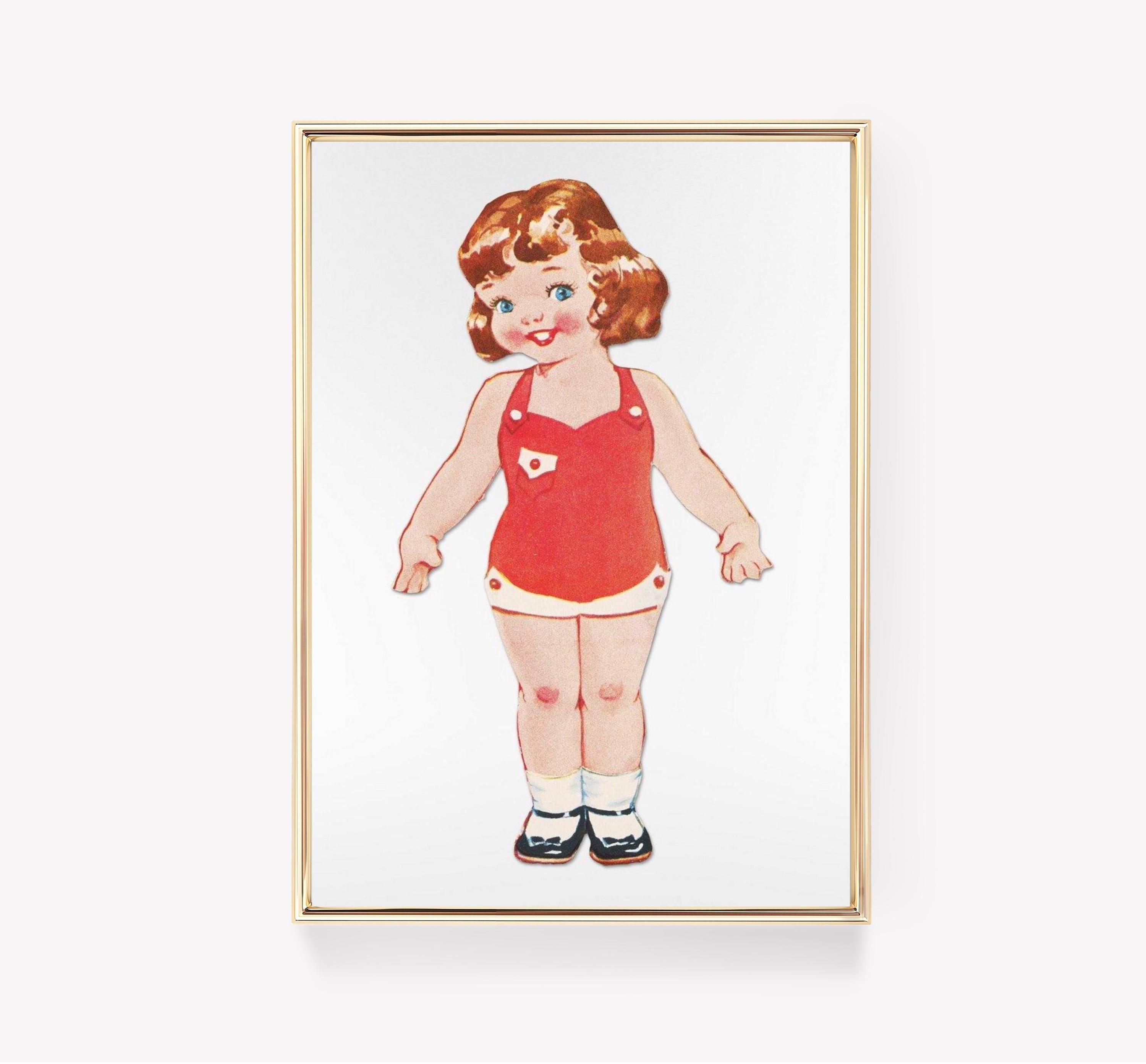 Paper Doll Red Swimsuit Art Vintage Limited Edition Posters (No Frame) Paper Doll Red Swimsuit Art Vintage Limited Edition Posters (No Frame)