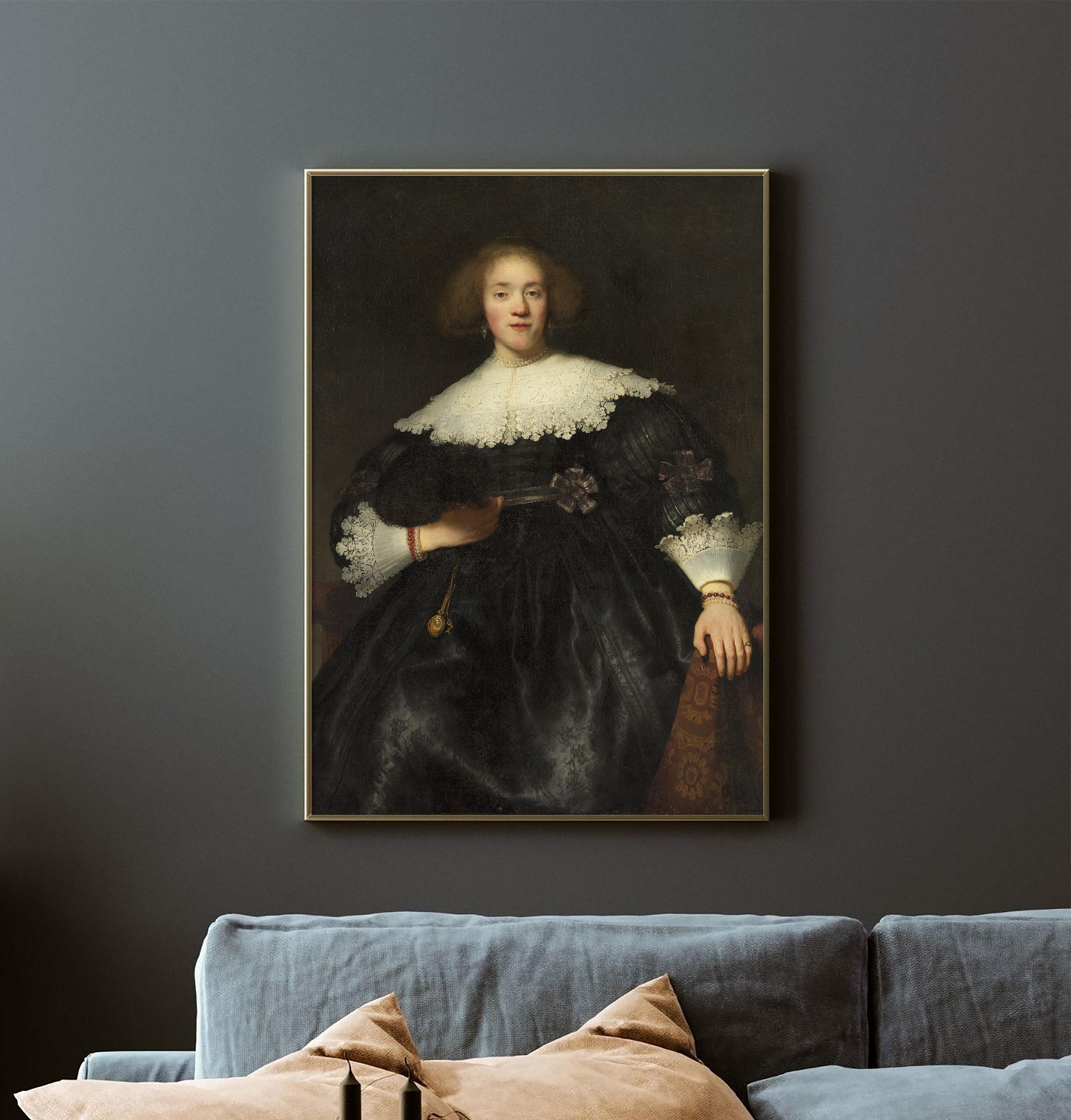 Rembrandt Van Rijn Portrait Of A Young Woman With A Fan 1633 Woman Portrait Aesthetic Limited Edition Posters (No Frame) Rembrandt Van Rijn Portrait Of A Young Woman With A Fan 1633 Woman Portrait Aesthetic Limited Edition Posters (No Frame)