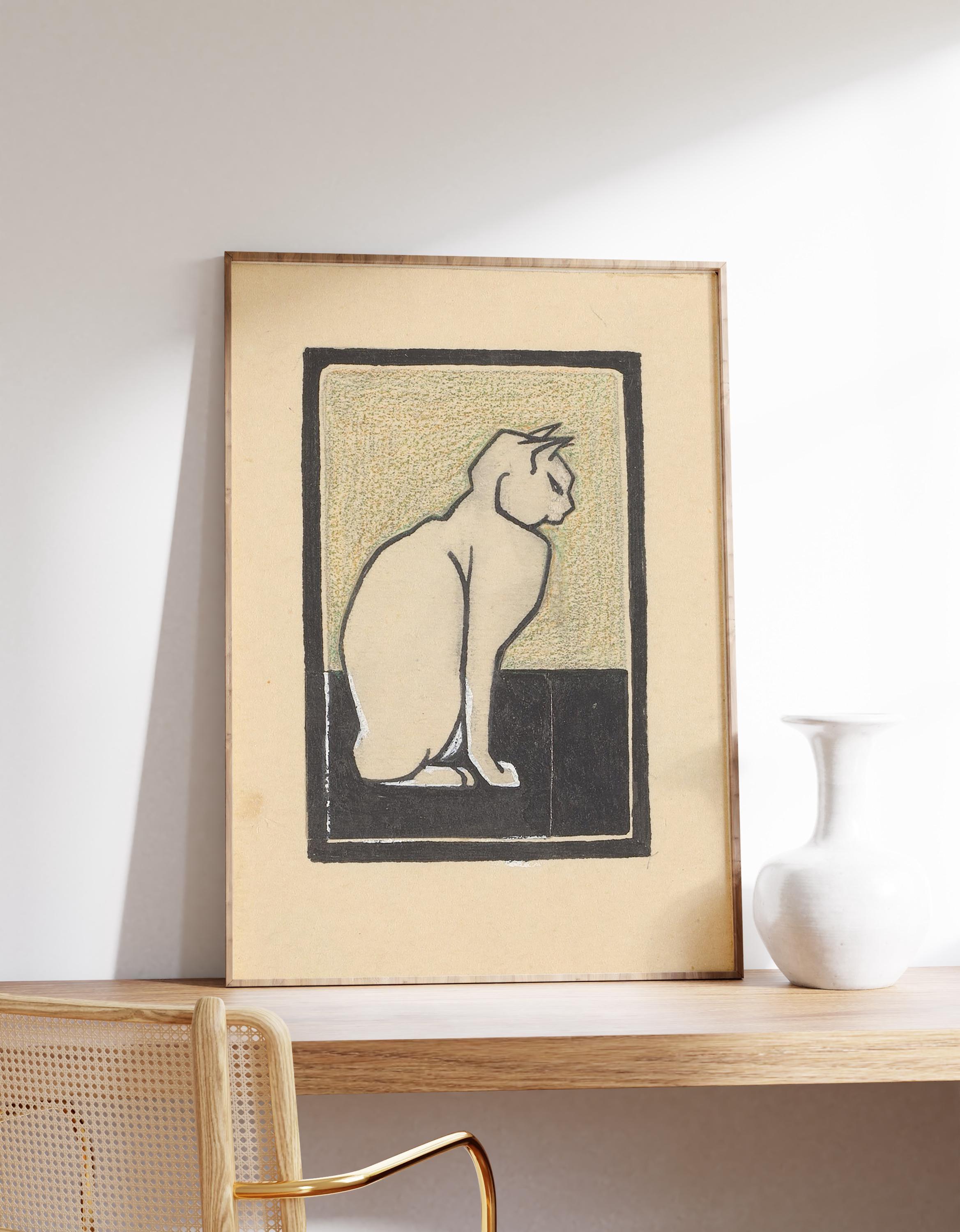 Sitting Cat Art Awesome Poster (No Frame) Sitting Cat Art Awesome Poster (No Frame)