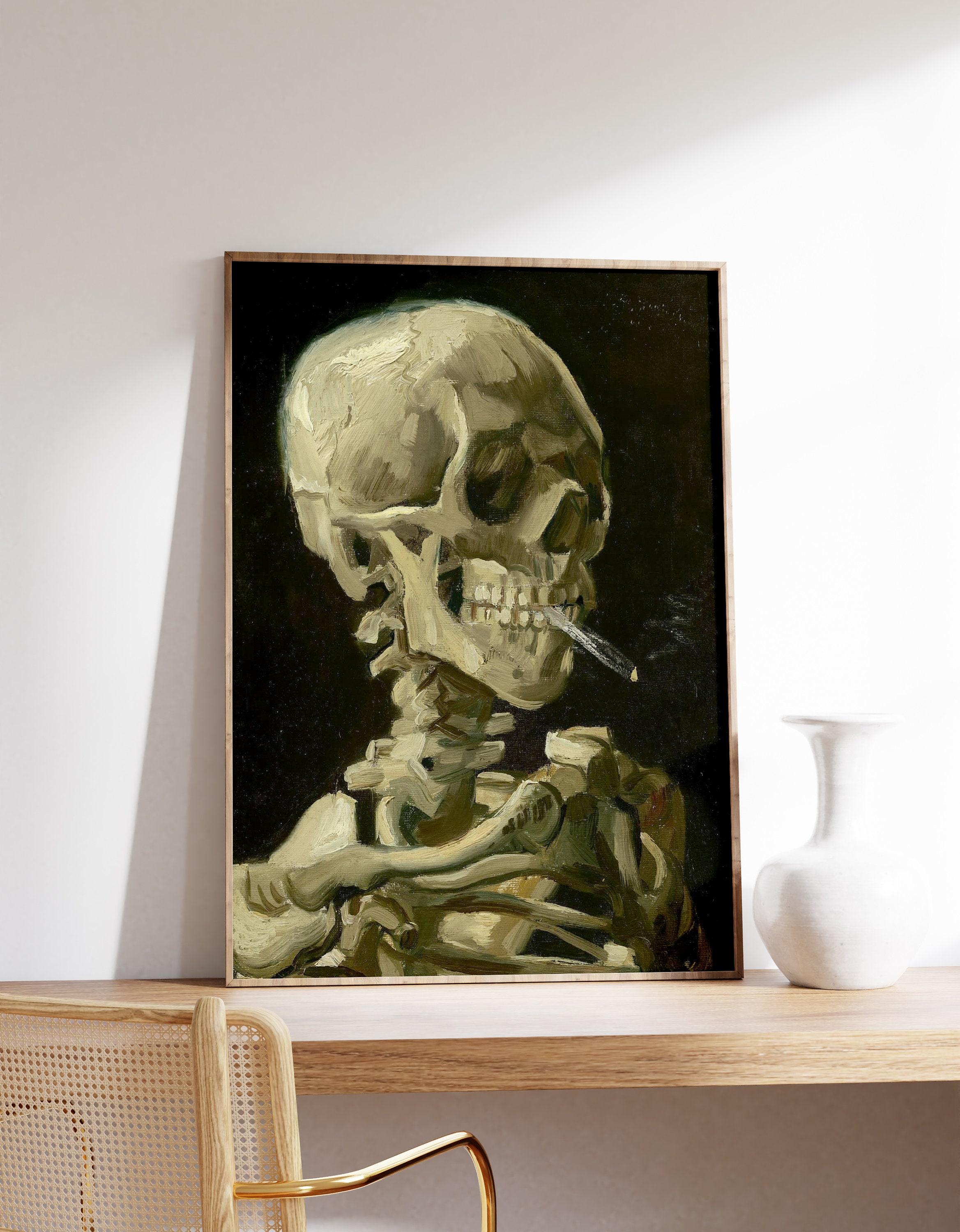 Skull Of A Skeleton With Burning Cigarette By Vincent Van Gogh Vintage Trending Style Poster (No Frame) Skull Of A Skeleton With Burning Cigarette By Vincent Van Gogh Vintage Trending Style Poster (No Frame)