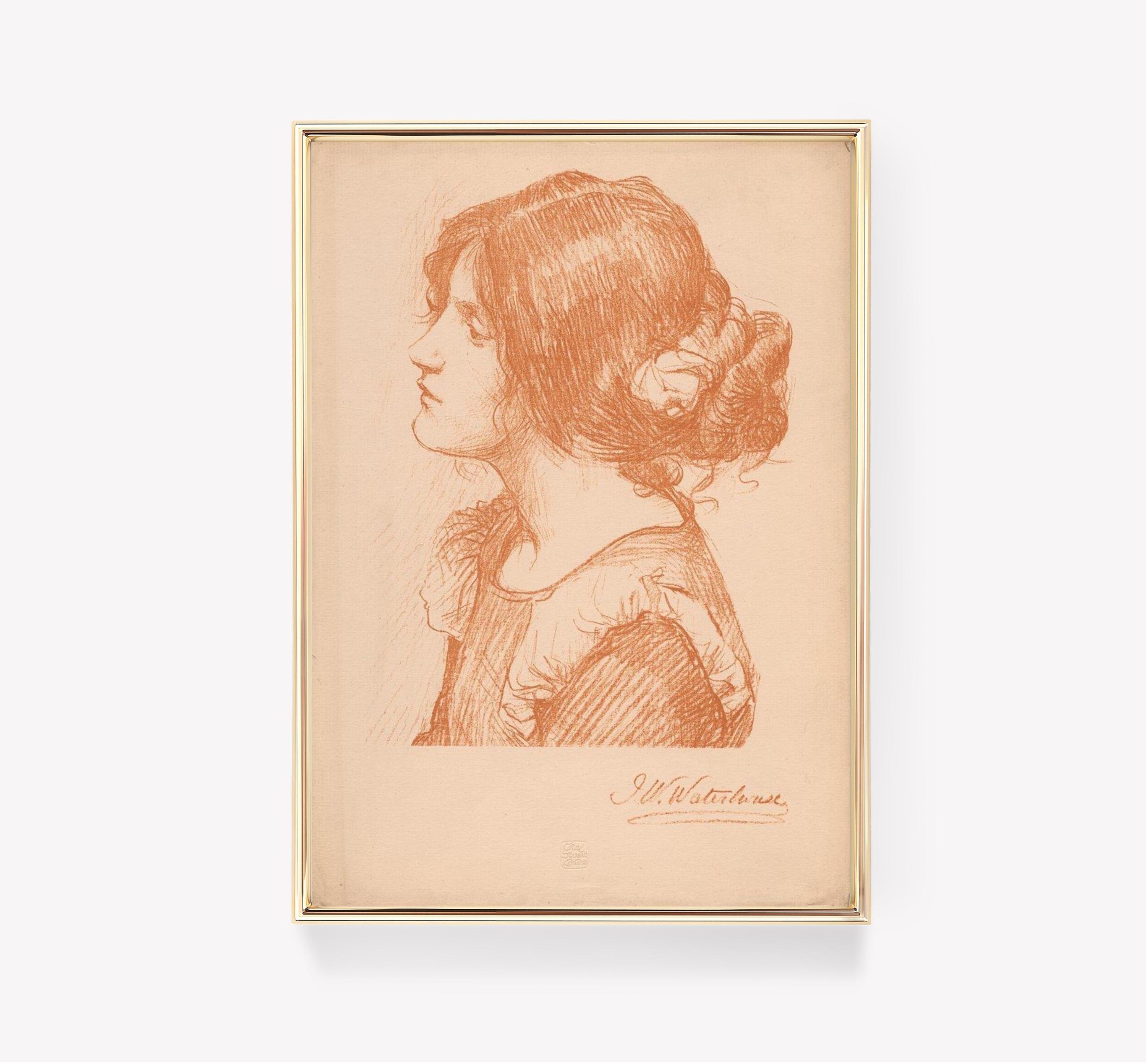Study Of A Girl Waterhouse Portrait Vintage Trending Style Poster (No Frame) Study Of A Girl Waterhouse Portrait Vintage Trending Style Poster (No Frame)