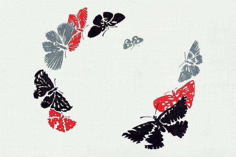 Takehisa Yumeji Butterflies Japanese Art Trending Style Poster (No Frame) Takehisa Yumeji Butterflies Japanese Art Trending Style Poster (No Frame)