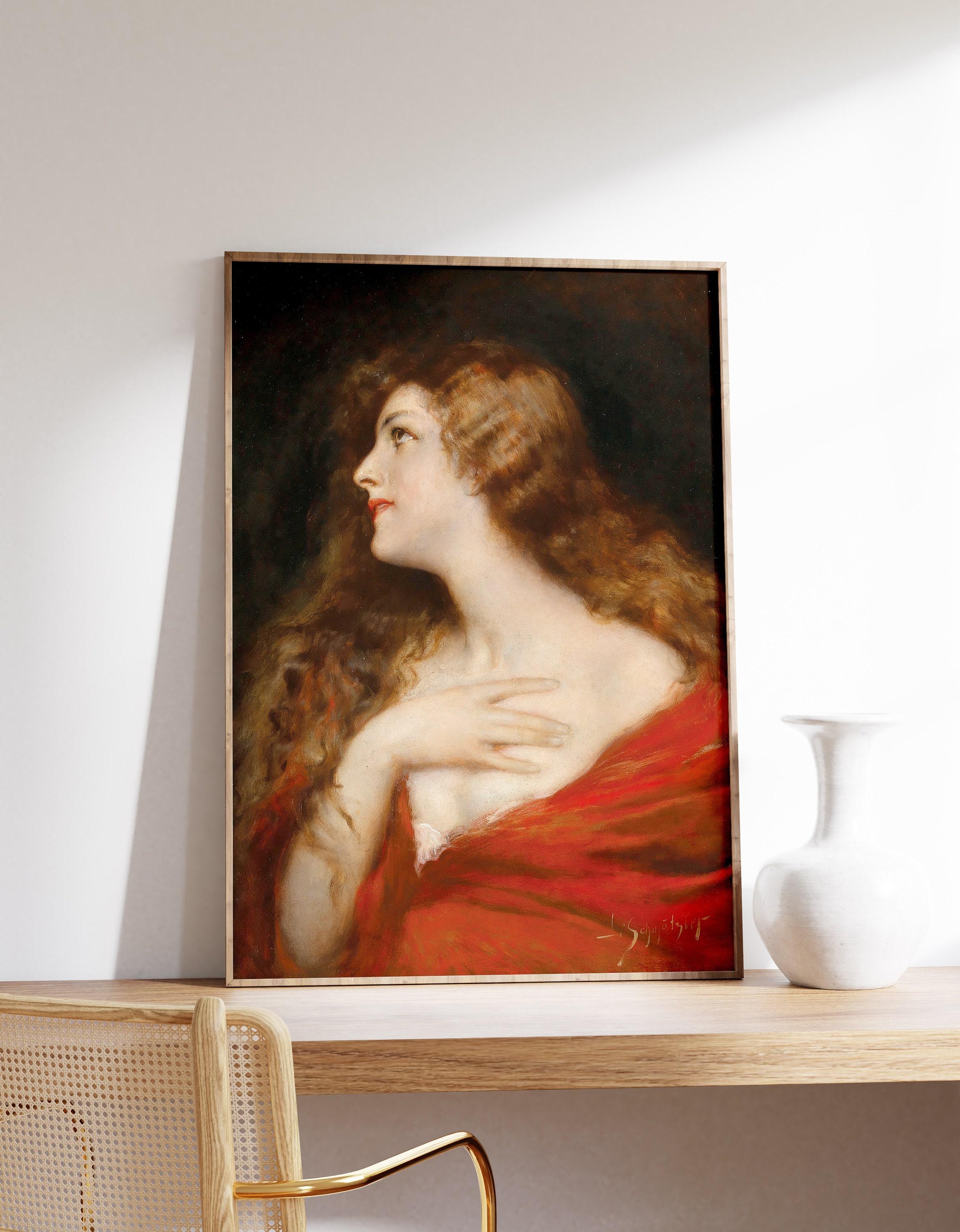 Vintage Portrait Of A Woman Red Dress Oil Limited Edition Posters (No Frame) Vintage Portrait Of A Woman Red Dress Oil Limited Edition Posters (No Frame)
