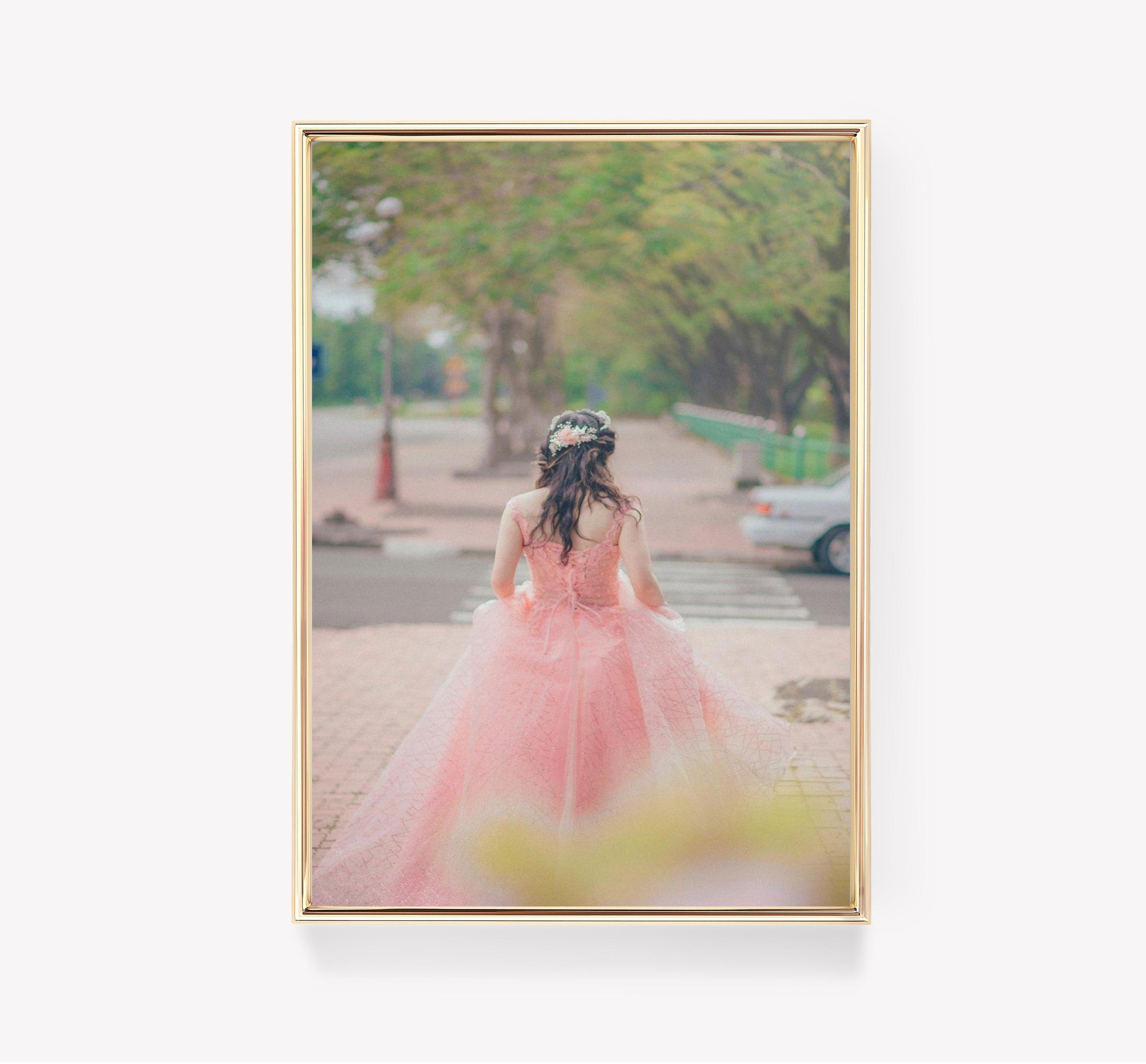 Woman In Pink Dress On Path Back View Art Scenic Path Awesome Poster (No Frame) Woman In Pink Dress On Path Back View Art Scenic Path Awesome Poster (No Frame)