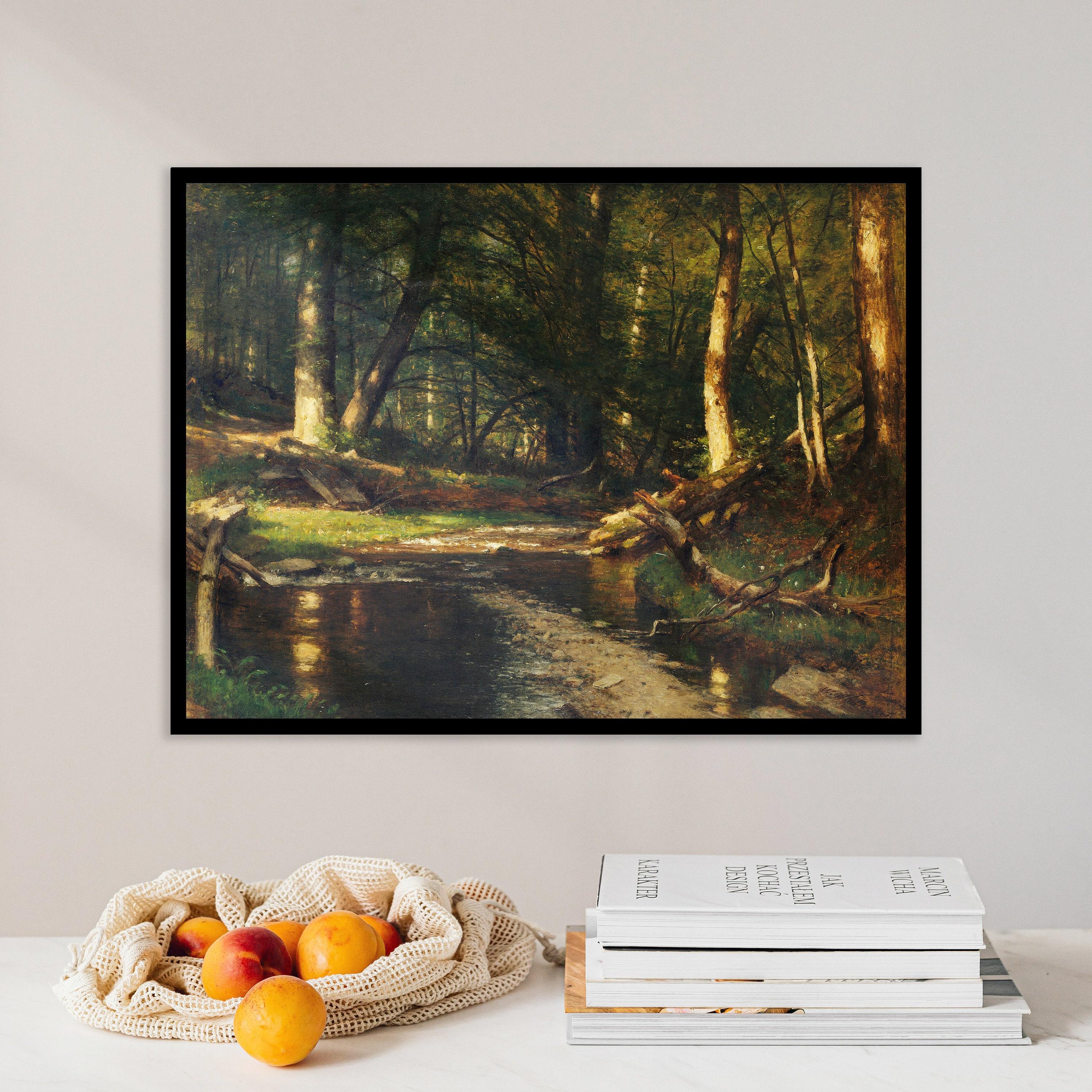 Worthington Whittredge The Brook In The Woods 1885 Forest Green Decor Antique Canvas Trending Style Poster (No Frame) Worthington Whittredge The Brook In The Woods 1885 Forest Green Decor Antique Canvas Trending Style Poster (No Frame)