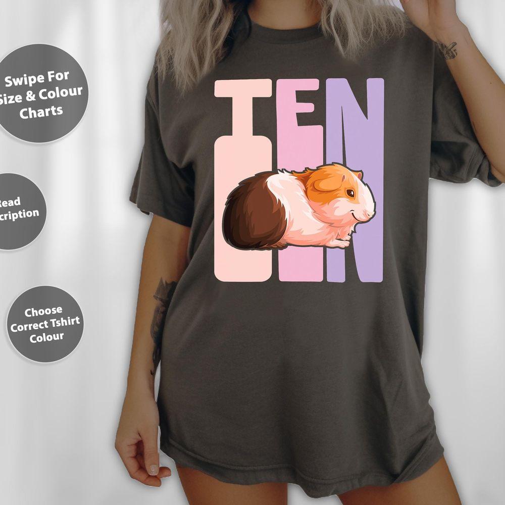 10 Year Old Cute Guinea Pig Birthday Girl 10th Bday Tshirt