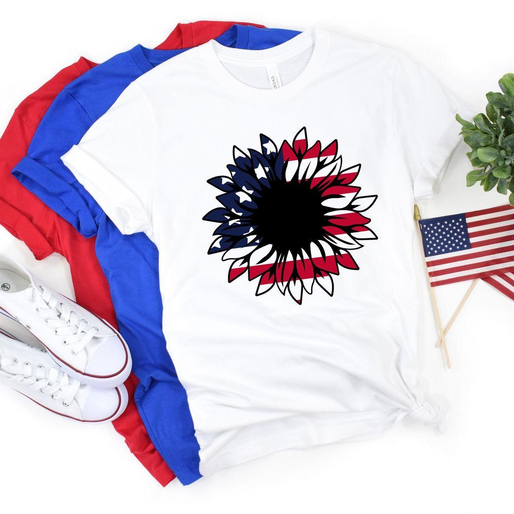 4th Of July Sunflower Tshirt