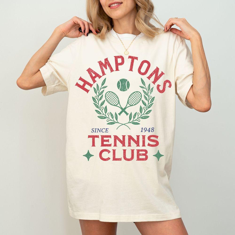 Distressed Htons Graphic Vintage Wash Tennis Club Shirt