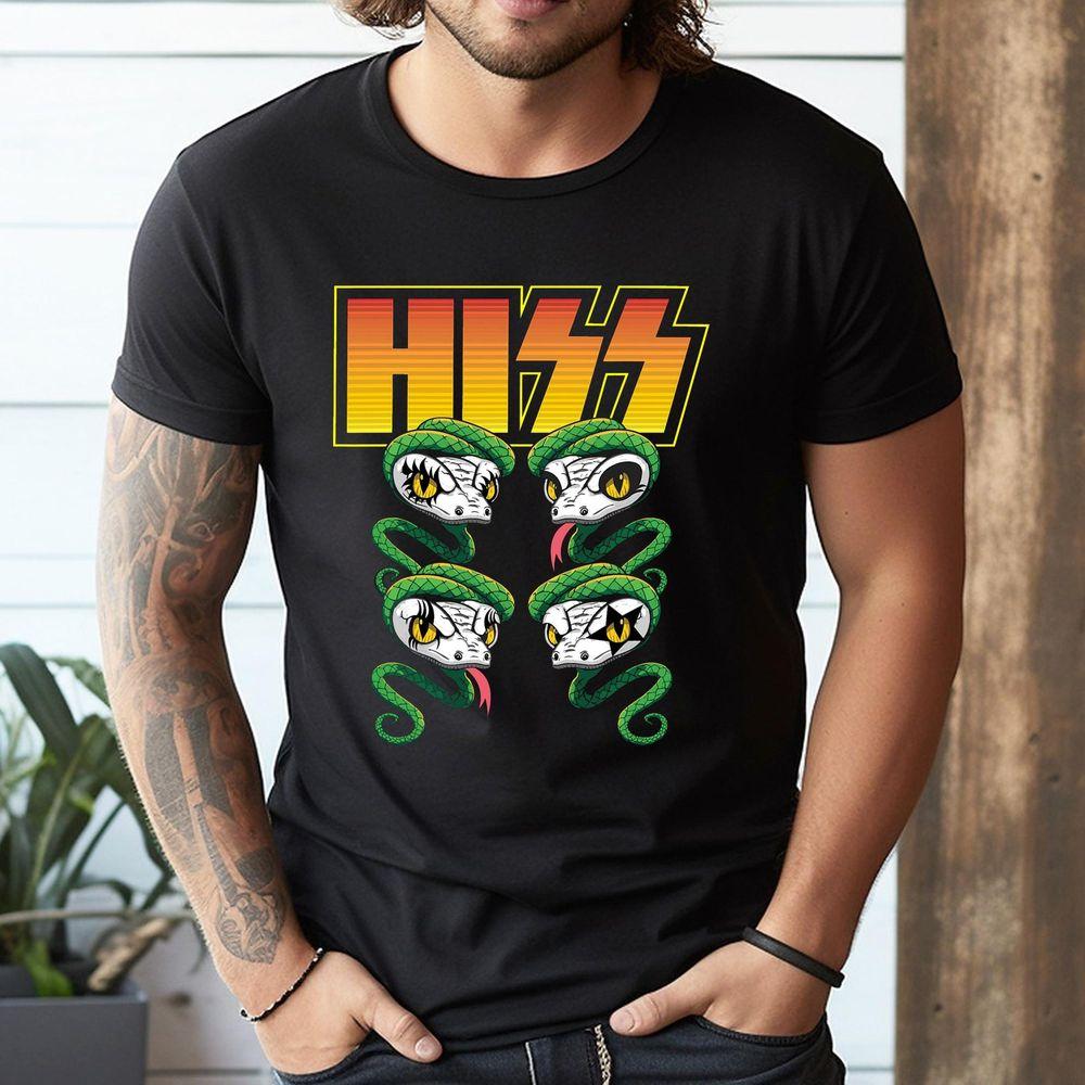 Hiss Rock And Roll Music Snake Reptile Lover Herpetologist Tshirt