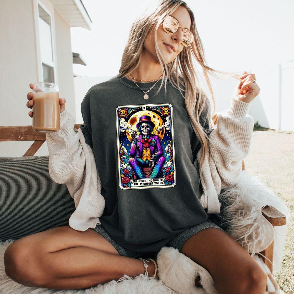 The Joker Smoker Midnight Toker Tarot Card Clowncore Clown Core Awesome Shirt