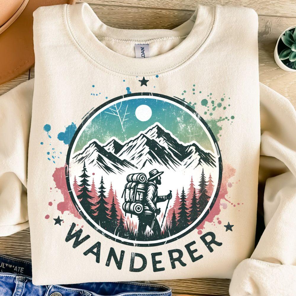 Wanderertion Design Hiking Clipart Cing Digital Image Travel Shirt