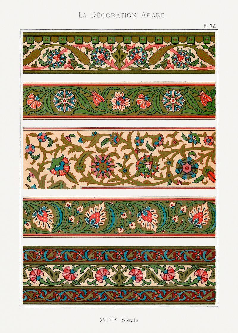 Arabic Decoration 17th Century Art Vintage Awesome Poster (No Frame) Arabic Decoration 17th Century Art Vintage Awesome Poster (No Frame)