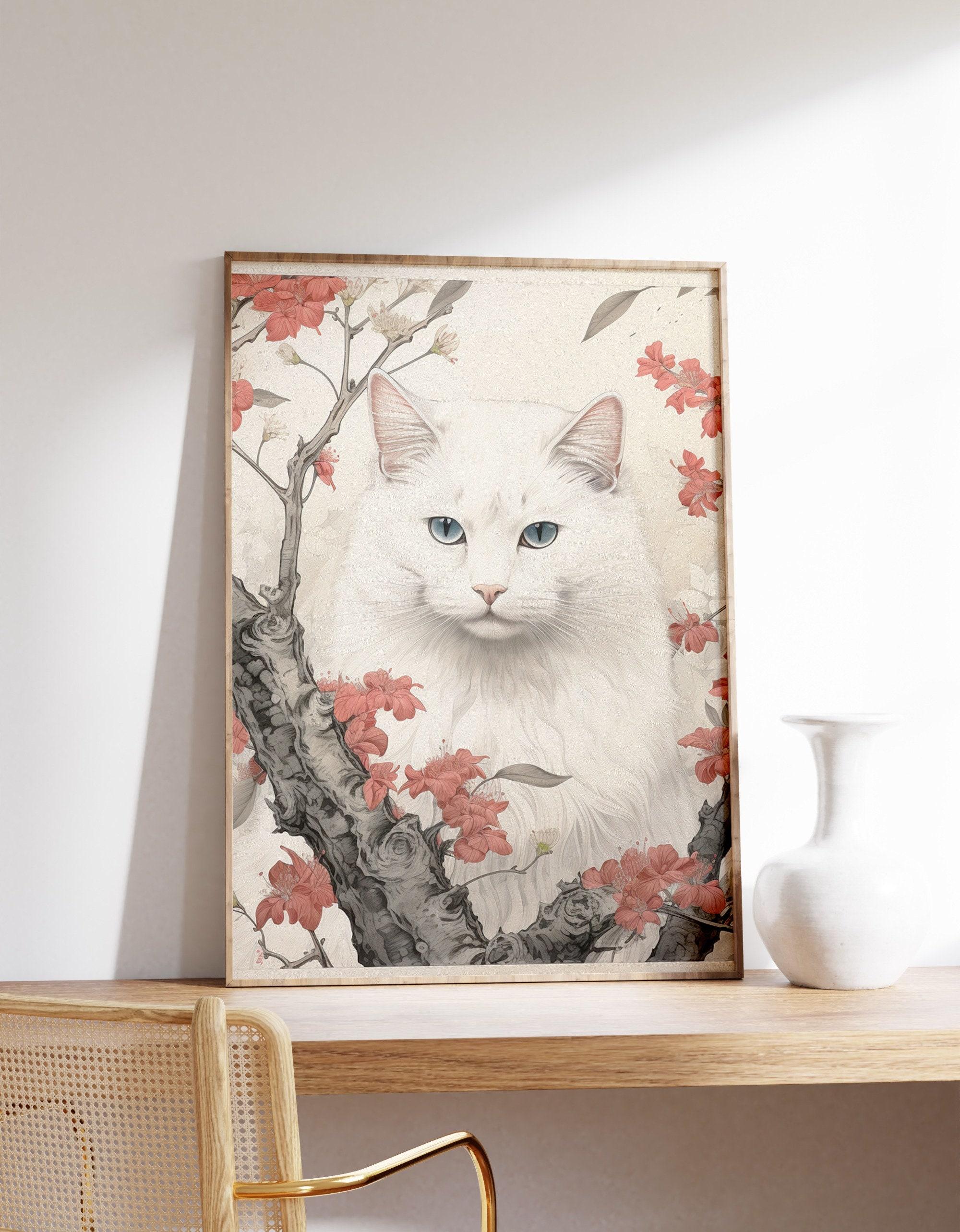 Japanese White Cat Awesome Poster (No Frame) Japanese White Cat Awesome Poster (No Frame)