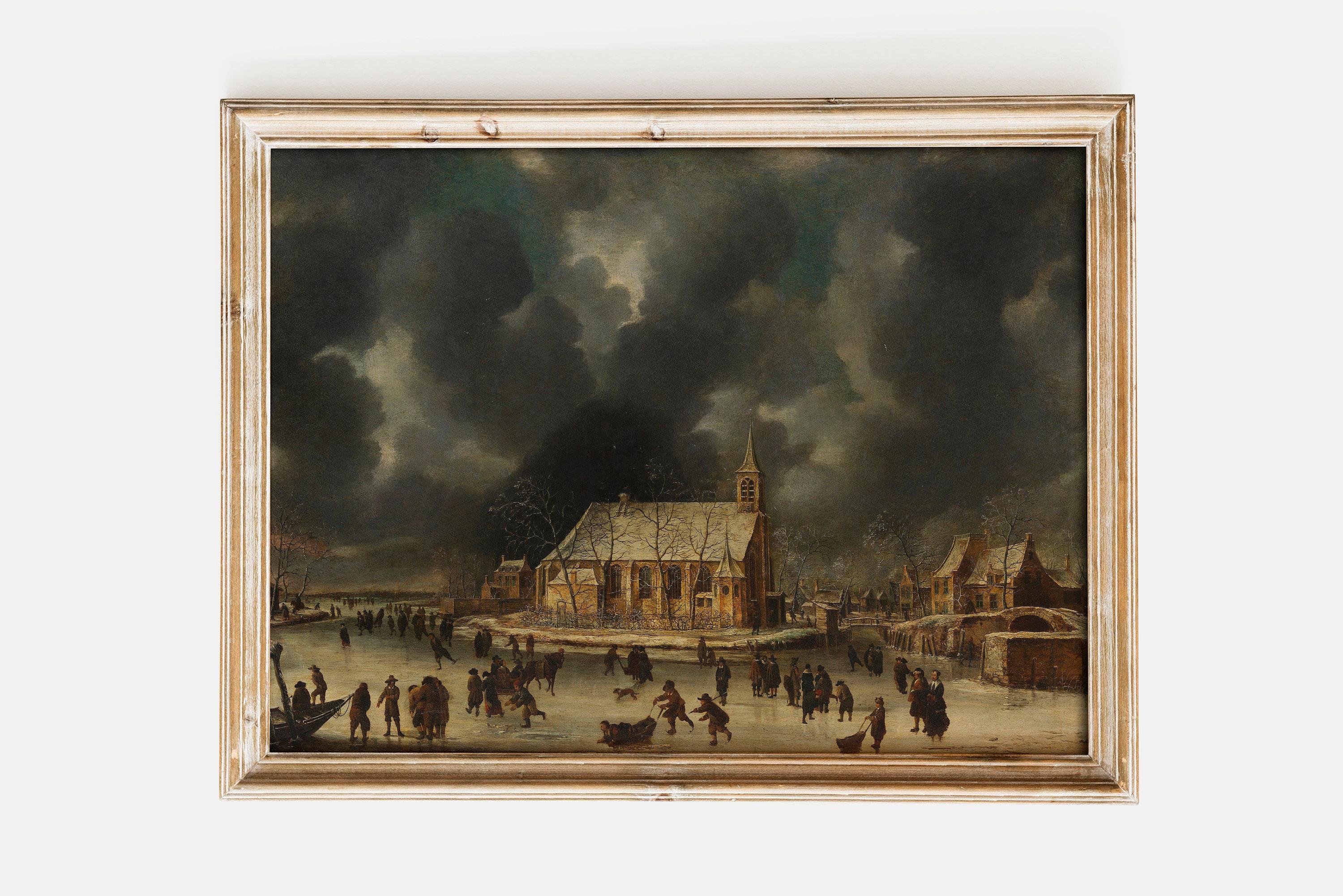 Johannes Abrahamsz Beerstraten Skating At Sloten Vintage Landscape Limited Edition Posters (No Frame) Johannes Abrahamsz Beerstraten Skating At Sloten Vintage Landscape Limited Edition Posters (No Frame)