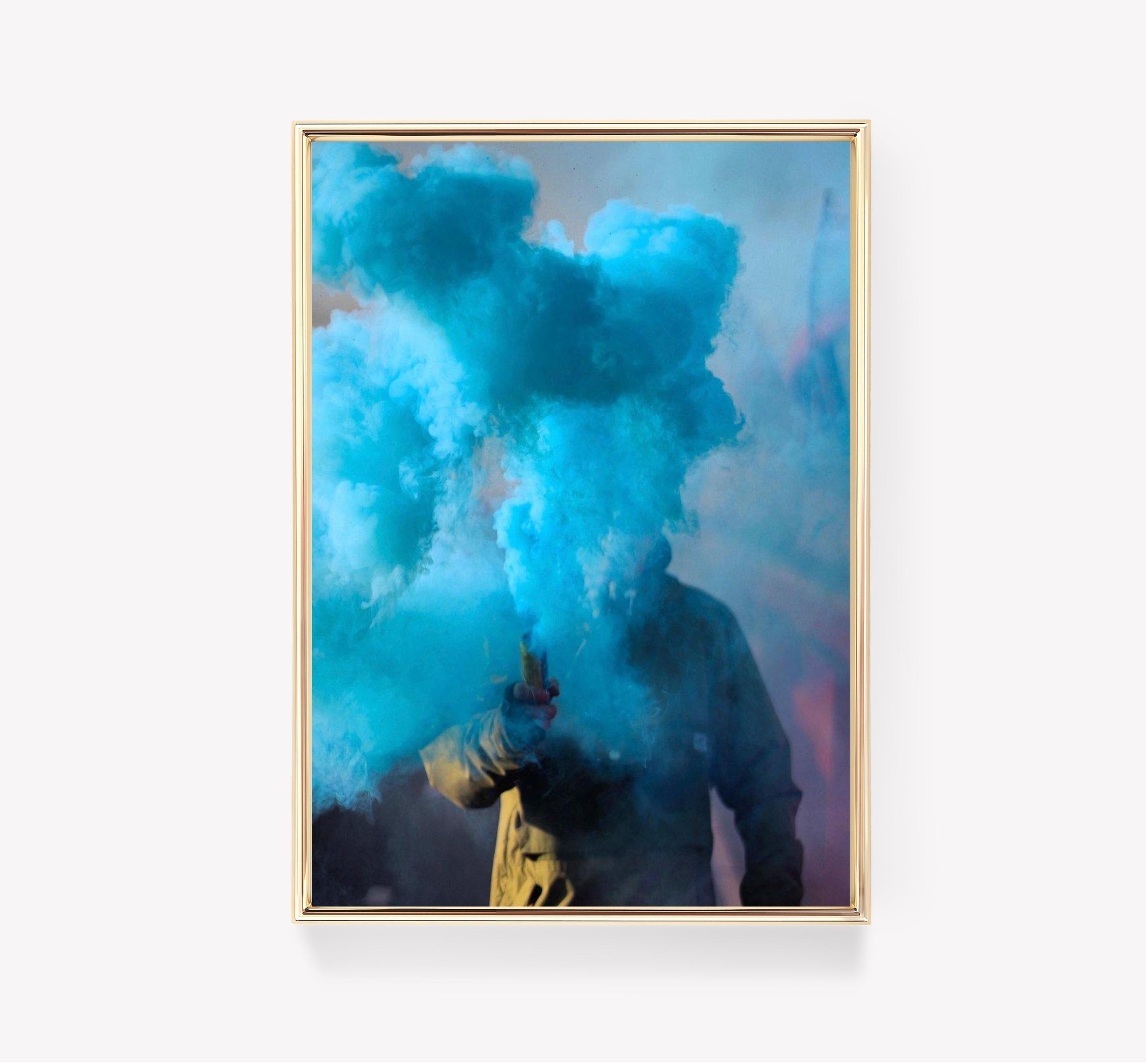 Person With Smoke Blue Smoke Bomb Smoke Art Limited Edition Posters (No Frame) Person With Smoke Blue Smoke Bomb Smoke Art Limited Edition Posters (No Frame)
