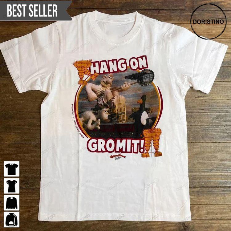 Wallace And Gromit Hang On Short-sleeve Awesome Shirt Wallace And Gromit Hang On Short-sleeve Awesome Shirt