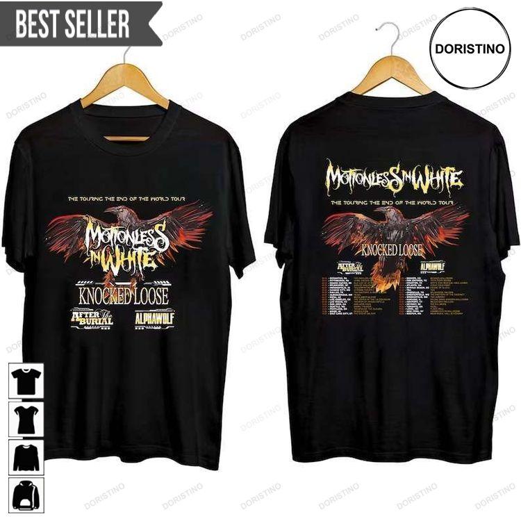 Motionless In White The Touring The End Of The World Tour 2023 Music Concert Short-sleeve Shirt Motionless In White The Touring The End Of The World Tour 2023 Music Concert Short-sleeve Shirt