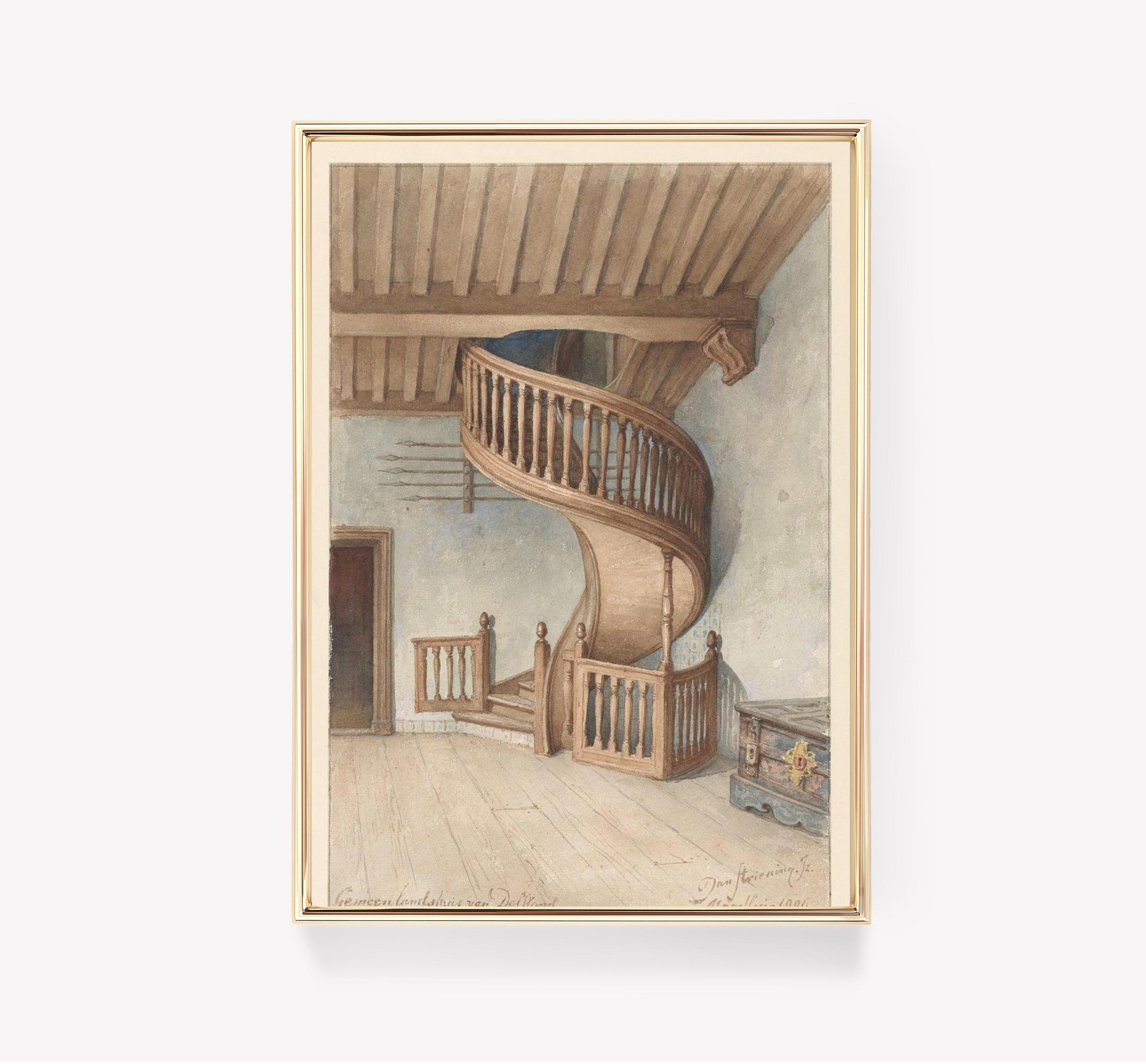 Spiral Staircase Town Hall Delft Jean Bosboom Art Vintage Awesome Poster (No Frame) Spiral Staircase Town Hall Delft Jean Bosboom Art Vintage Awesome Poster (No Frame)