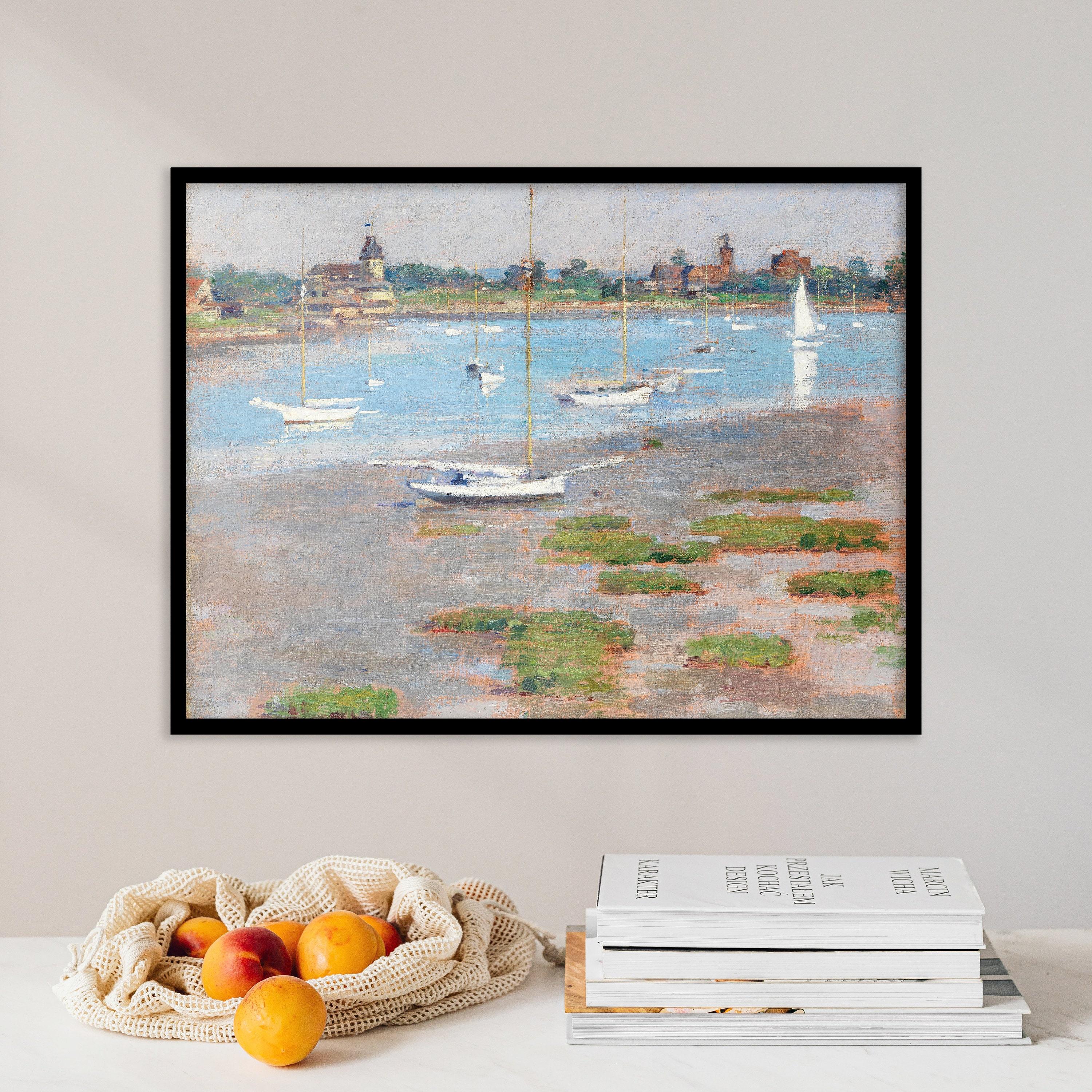 Theodore Robinson Low Tide 1894 Lake Scenery Landscape Vintage Muted Tonal River Limited Edition Posters (No Frame) Theodore Robinson Low Tide 1894 Lake Scenery Landscape Vintage Muted Tonal River Limited Edition Posters (No Frame)