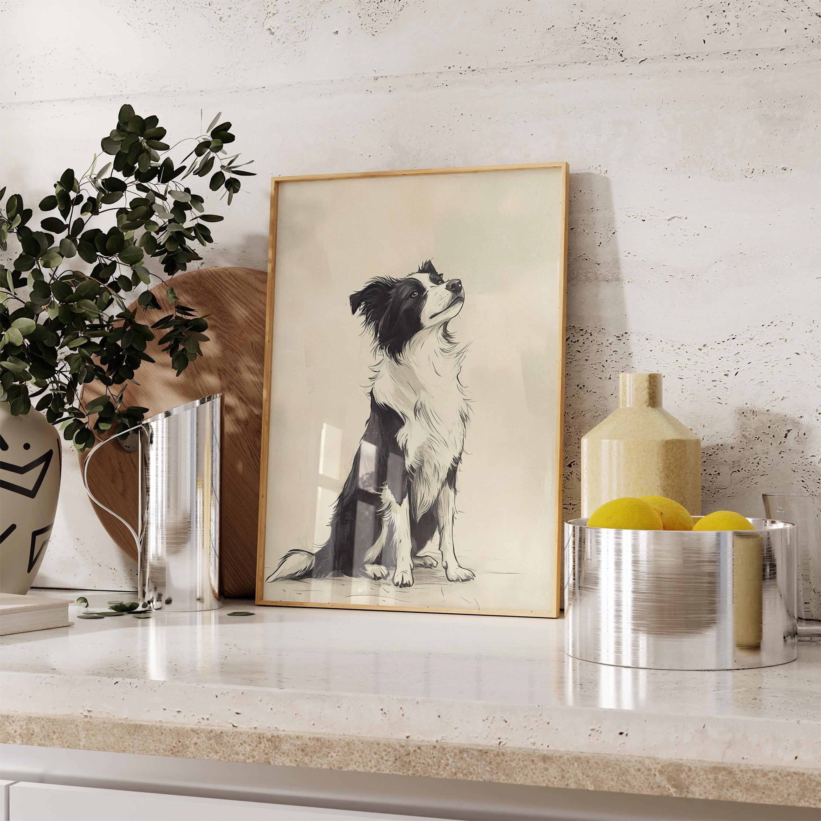 Vintage Border Collie Dog Awesome Poster (No Frame) Vintage Border Collie Dog Awesome Poster (No Frame)