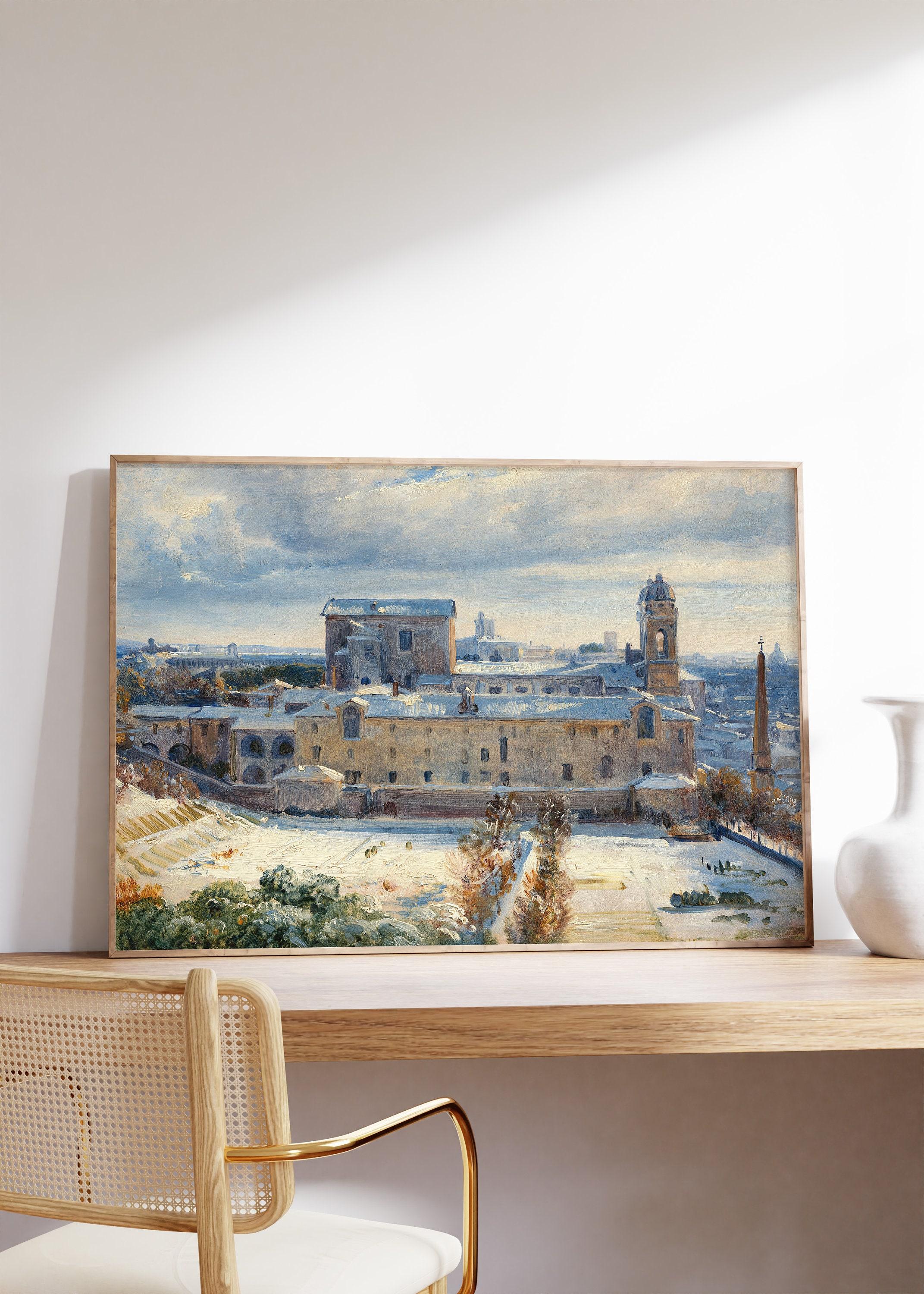 Andr Giroux Santa Trinit Dei Monti In The Snow 1825 Vintage Limited Edition Posters (No Frame) Andr Giroux Santa Trinit Dei Monti In The Snow 1825 Vintage Limited Edition Posters (No Frame)