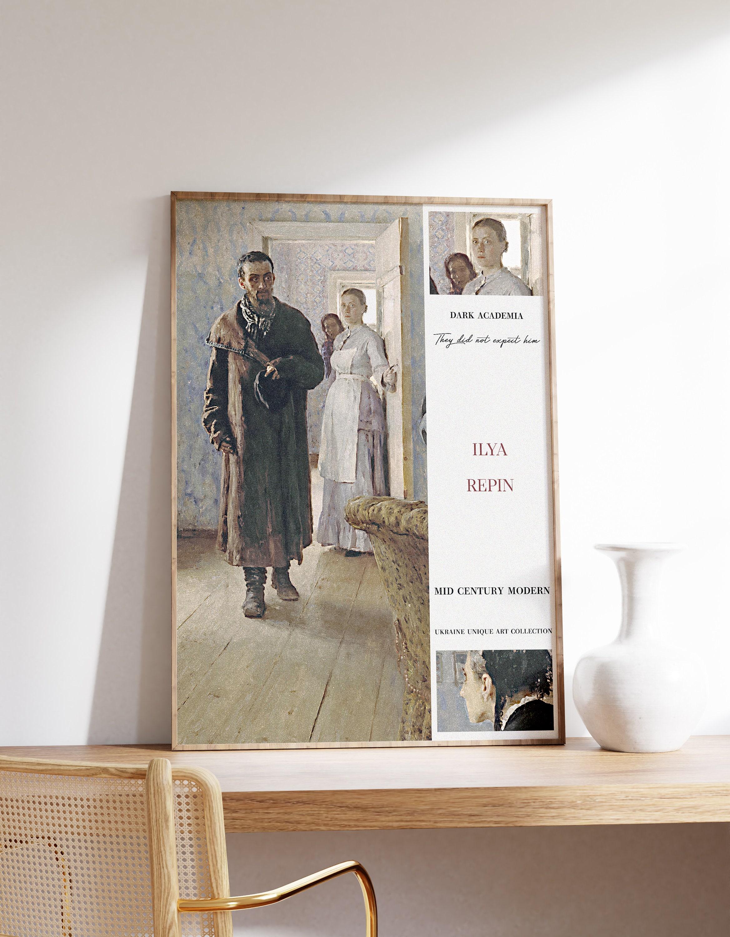 Ilya Repin They Did Not Expect Him 1888 Vintage Masterpiece Awesome Poster (No Frame) Ilya Repin They Did Not Expect Him 1888 Vintage Masterpiece Awesome Poster (No Frame)