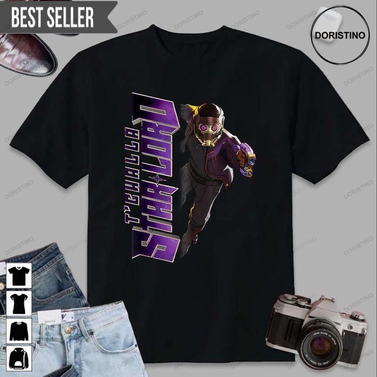 T Challa Star Lord Marvel What If Black Tshirt T Challa Star Lord Marvel What If Black Tshirt