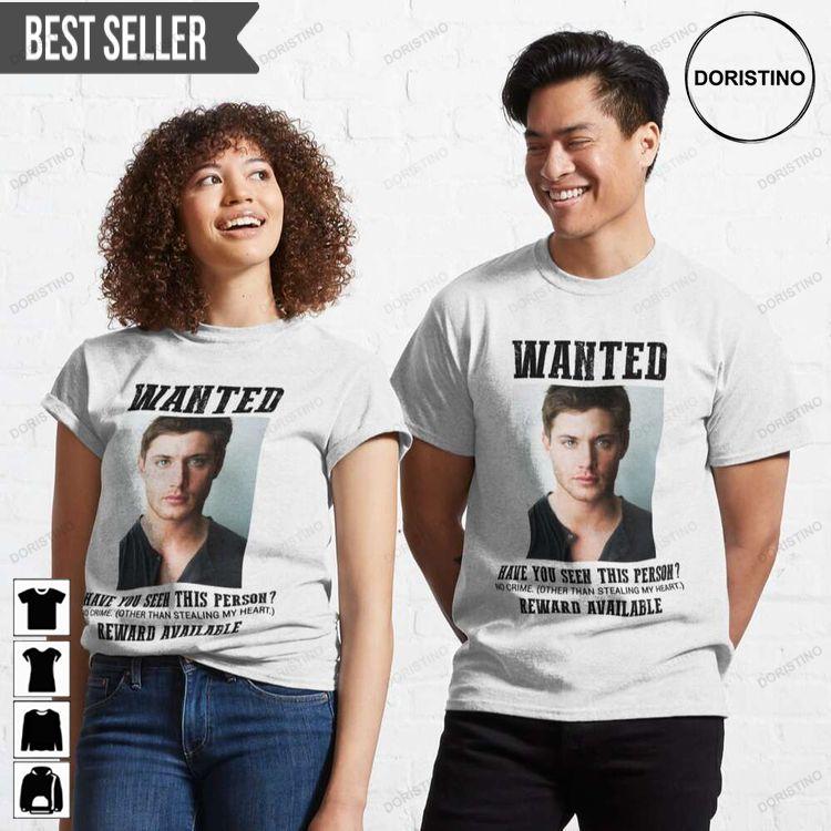 Wanted Jensen Ackles Unisex Tshirt Wanted Jensen Ackles Unisex Tshirt