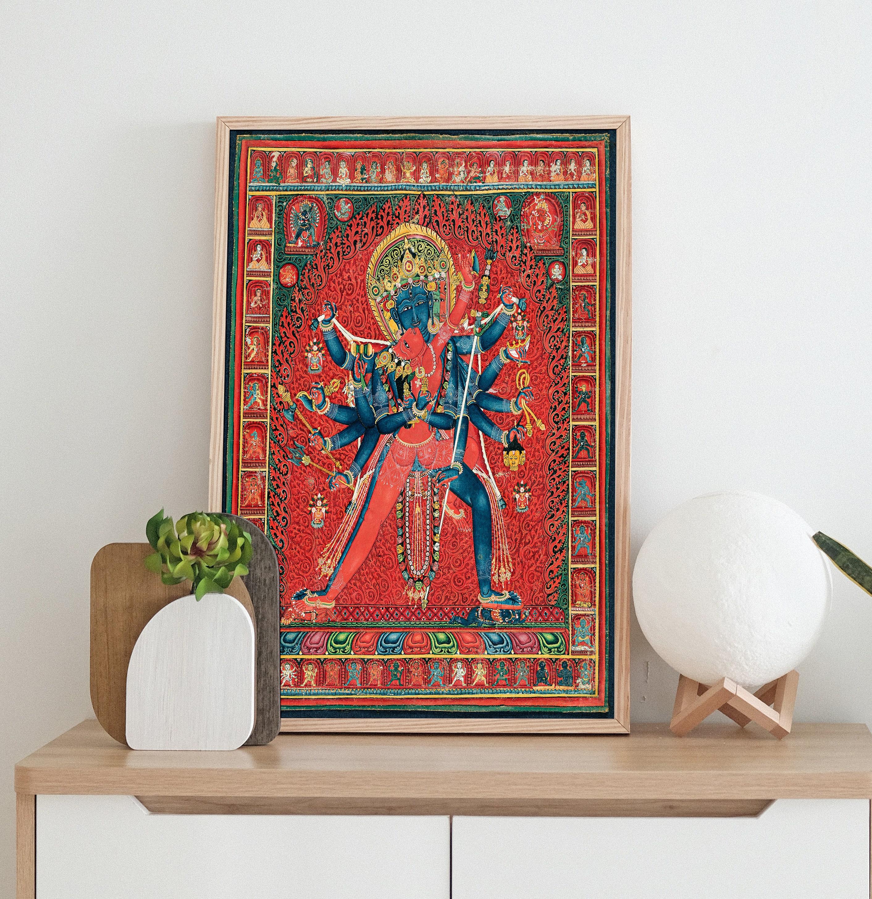 Chakrasamvara And Consort Vajravarahi Traditional Tibetan Thangka Awesome Poster (No Frame)