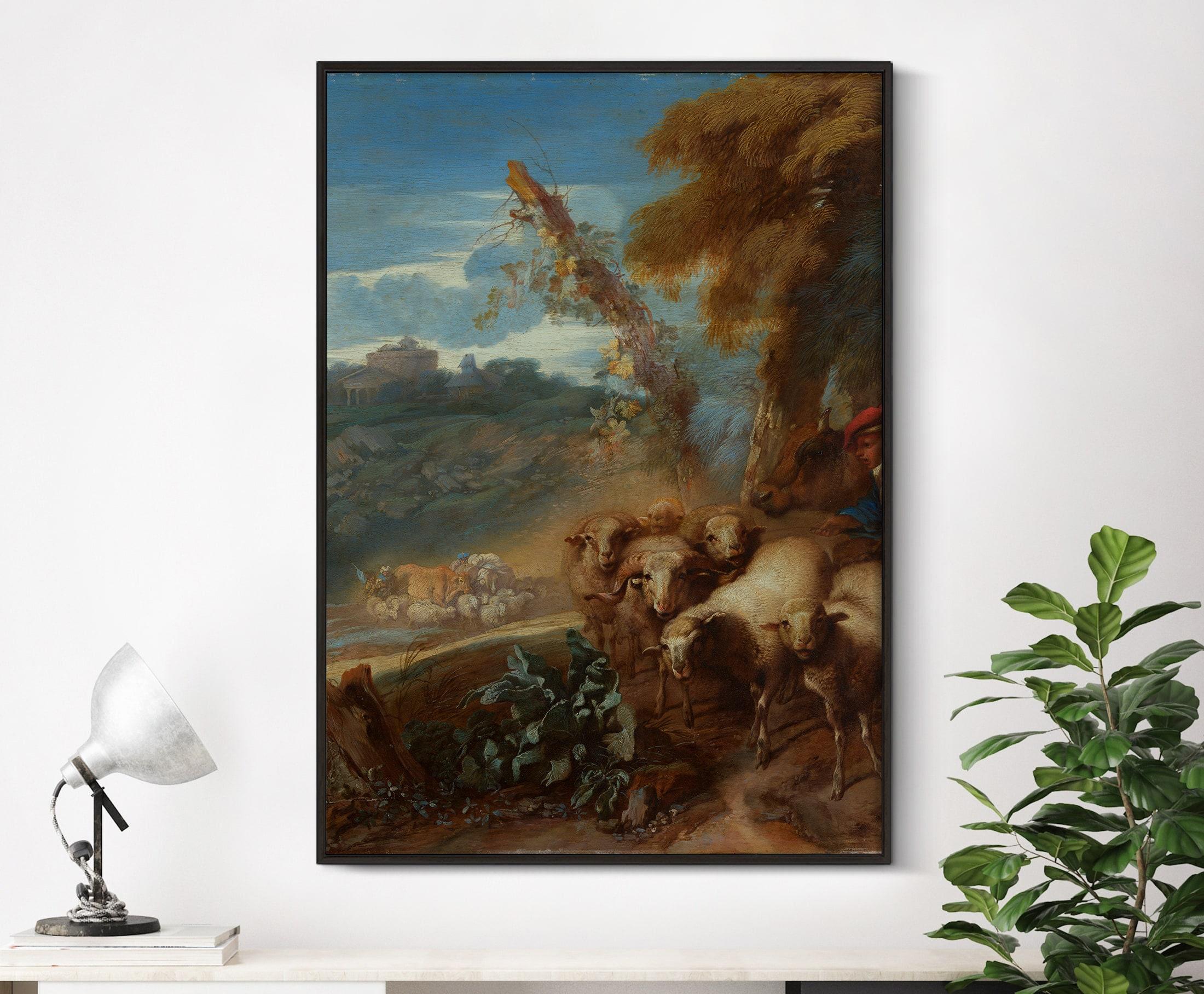 Giovanni Benedetto Castiglione Il Grechetto Roman Landscape With A Shepherd And Sheep Late 1640 Limited Edition Posters (No Frame) Giovanni Benedetto Castiglione Il Grechetto Roman Landscape With A Shepherd And Sheep Late 1640 Limited Edition Posters (No Frame)