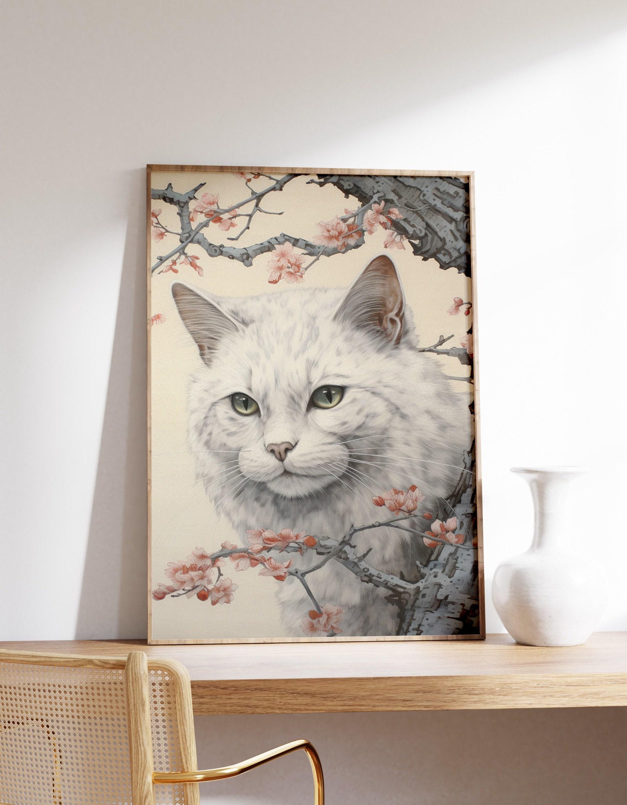 Japanese White Cat 3 Awesome Poster (No Frame)