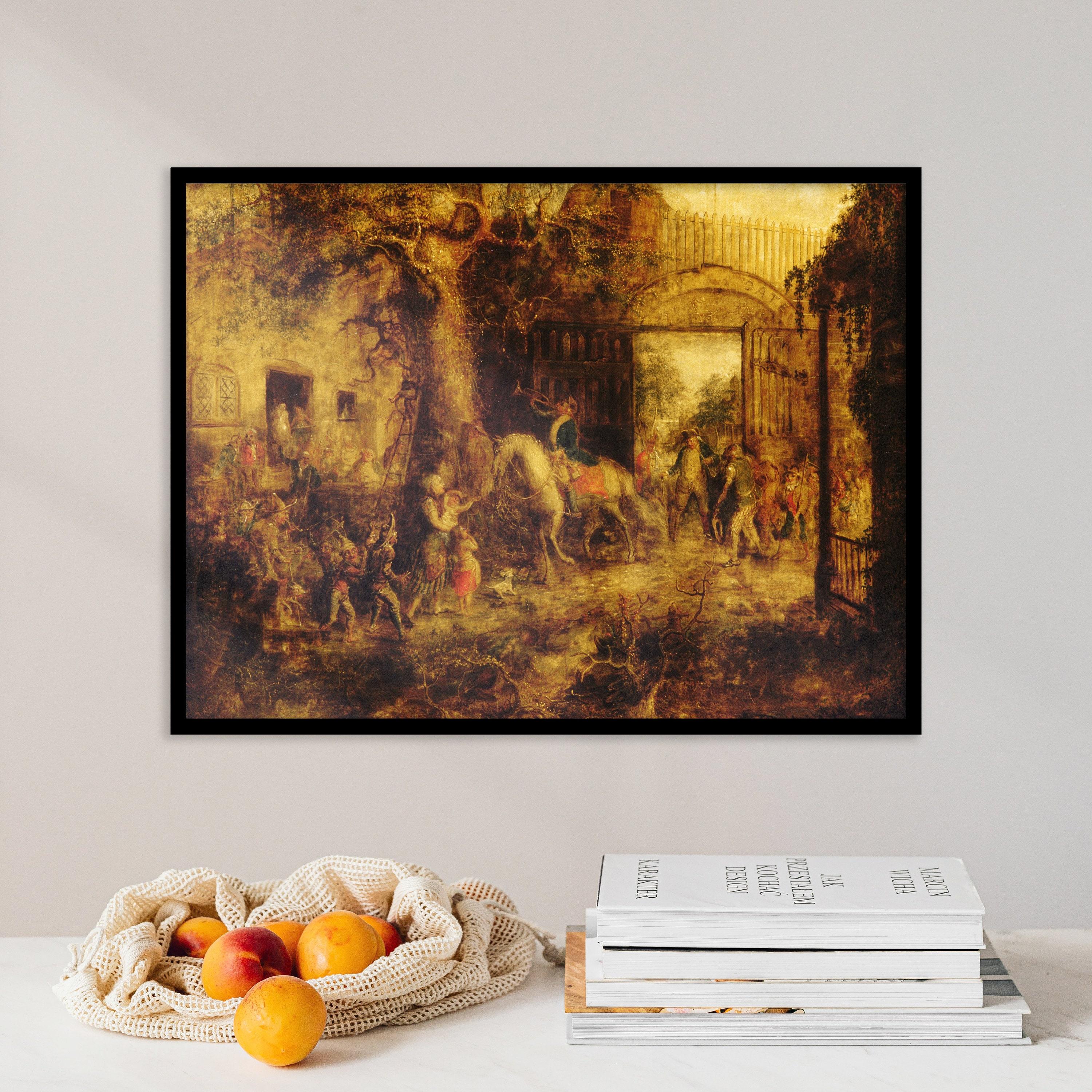 John Quidor The Vigilant Stuyvesants Wall Street Gate 1863 Landscape Trending Style Poster (No Frame)