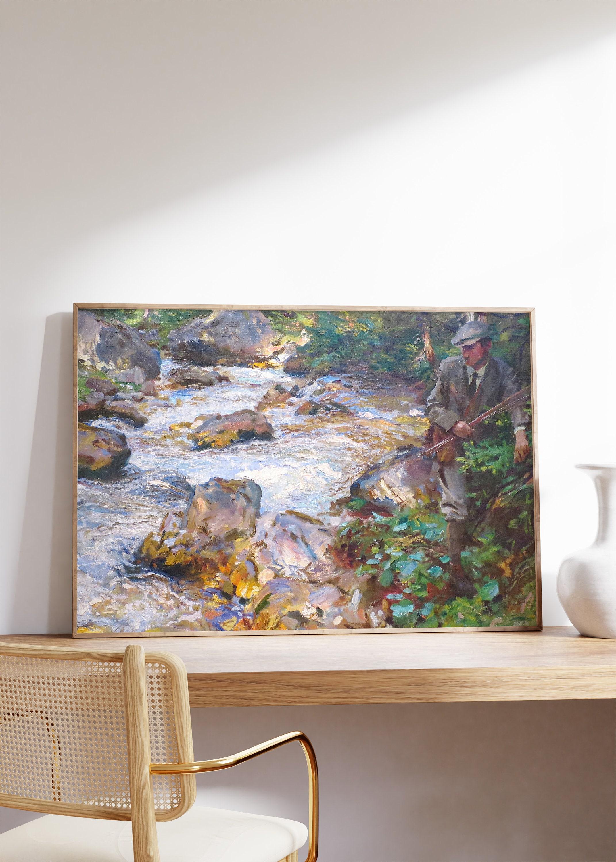 John Singer Sargent Trout Stream In The Tyrol 1914 Vintage Trending Style Poster (No Frame) John Singer Sargent Trout Stream In The Tyrol 1914 Vintage Trending Style Poster (No Frame)