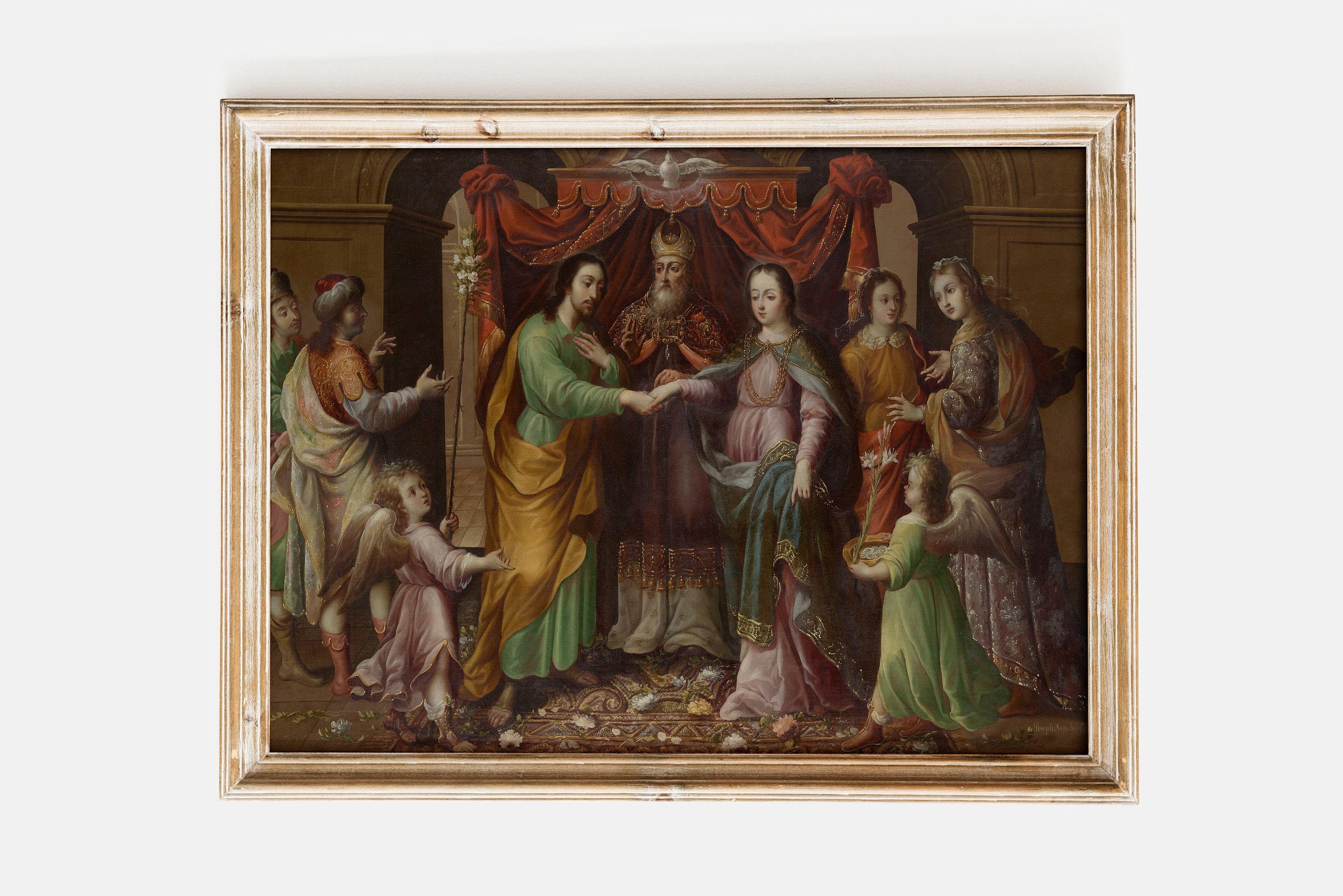 Jose Sanchez The Marriage Of The Virgin 1690 Religious Wall Christ Artantique Vintage Trending Style Poster (No Frame) Jose Sanchez The Marriage Of The Virgin 1690 Religious Wall Christ Artantique Vintage Trending Style Poster (No Frame)