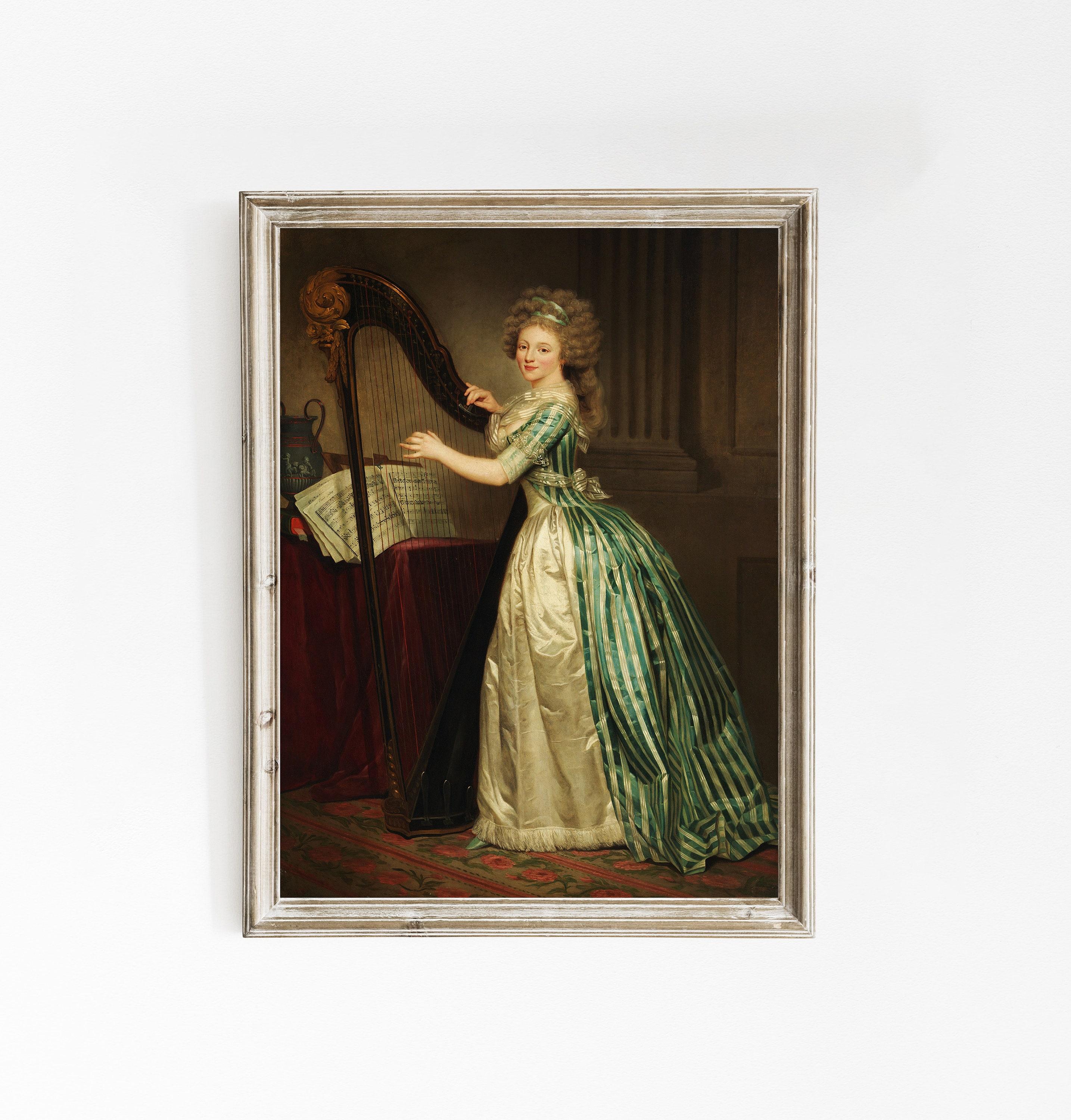 Rose Adlade Ducreux Self Portrait With A Harp 1791 Vintage Trending Style Poster (No Frame) Rose Adlade Ducreux Self Portrait With A Harp 1791 Vintage Trending Style Poster (No Frame)