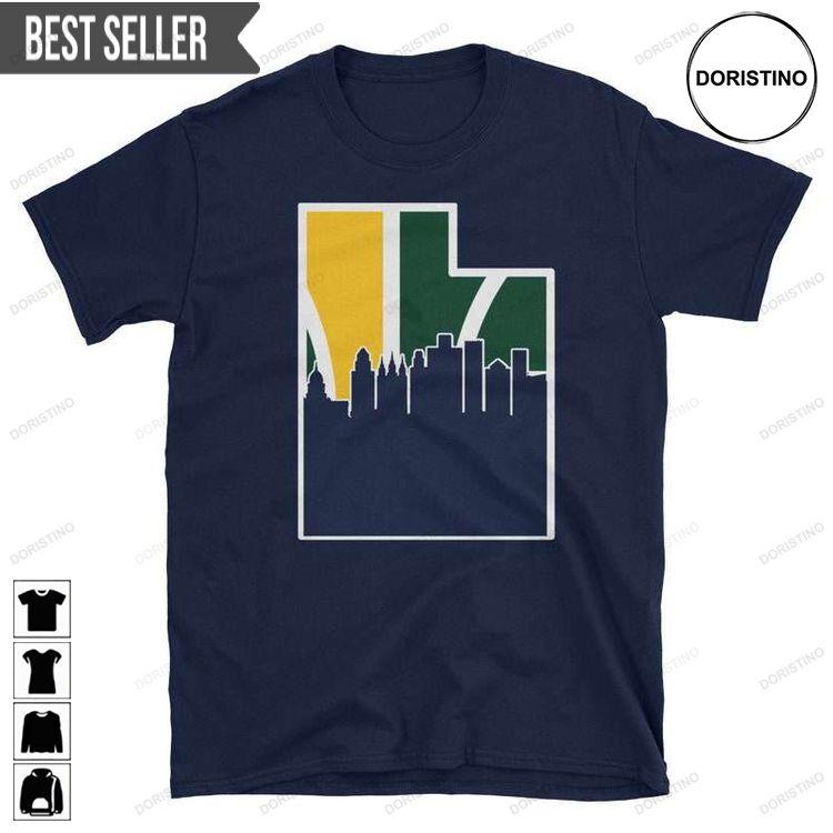 Salt Lake City Utah Homage Skyline Basketball Shirt