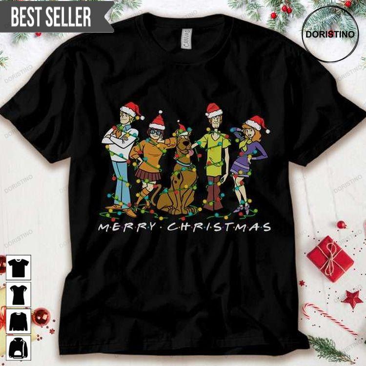 Scooby Doo Friends Lights Santa Hat Merry Christmas Awesome Shirt